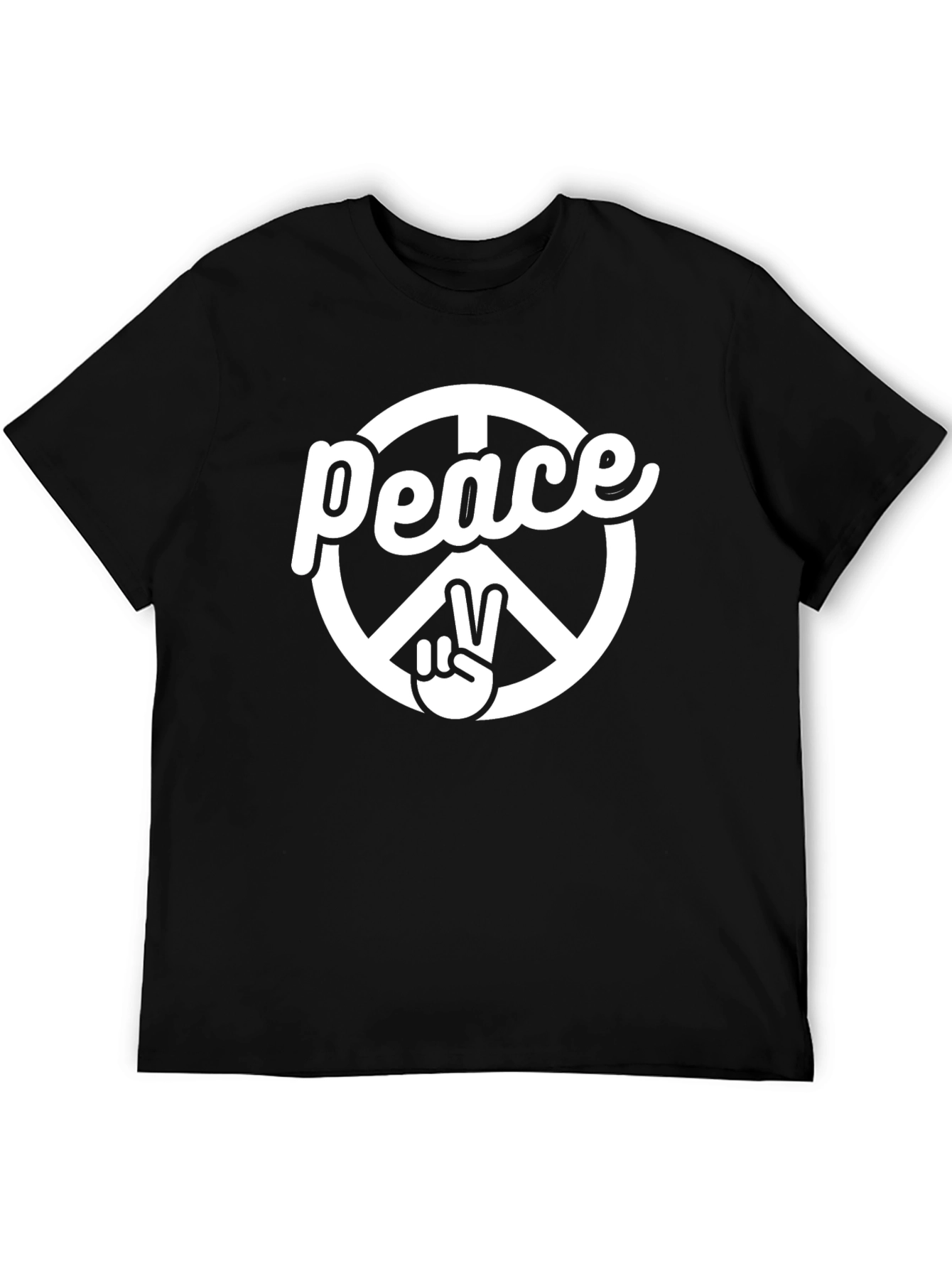 Black Peace Sign Graphic T-Shirt - Black view 5