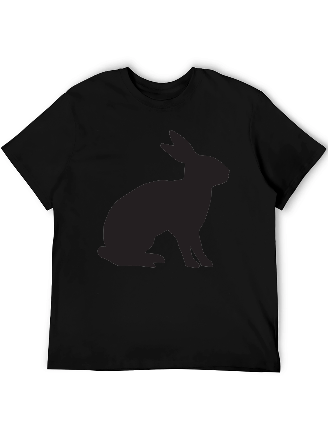 Black Rabbit Silhouette Tee - Stylish Black Cotton T-Shirt view 5
