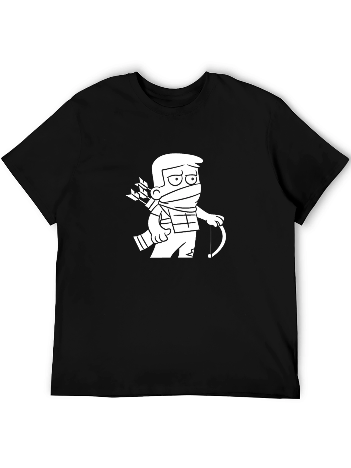 Black Cartoon Archer Graphic Tee - Black view 5