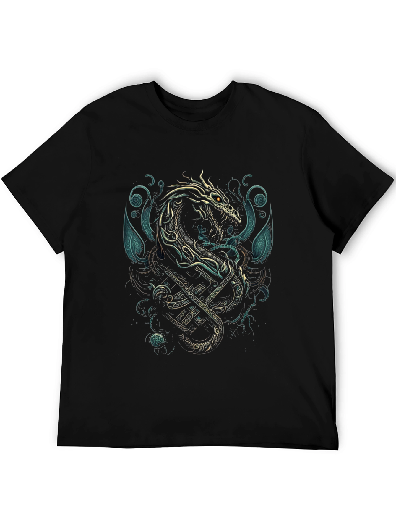 Black Dragon & Anchor Graphic Tee - Black view 5