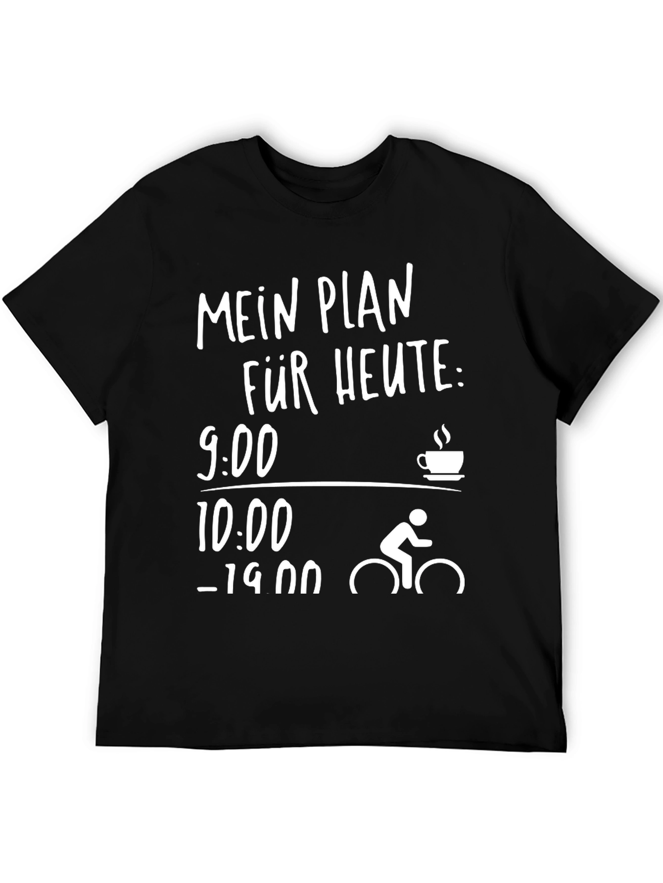 Black Cycling Plan T-Shirt - Coffee then Ride view 5