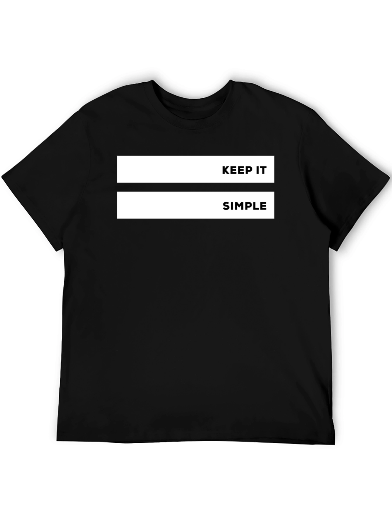 Black Keep It Simple Graphic Tee - Black Casual T-Shirt view 5