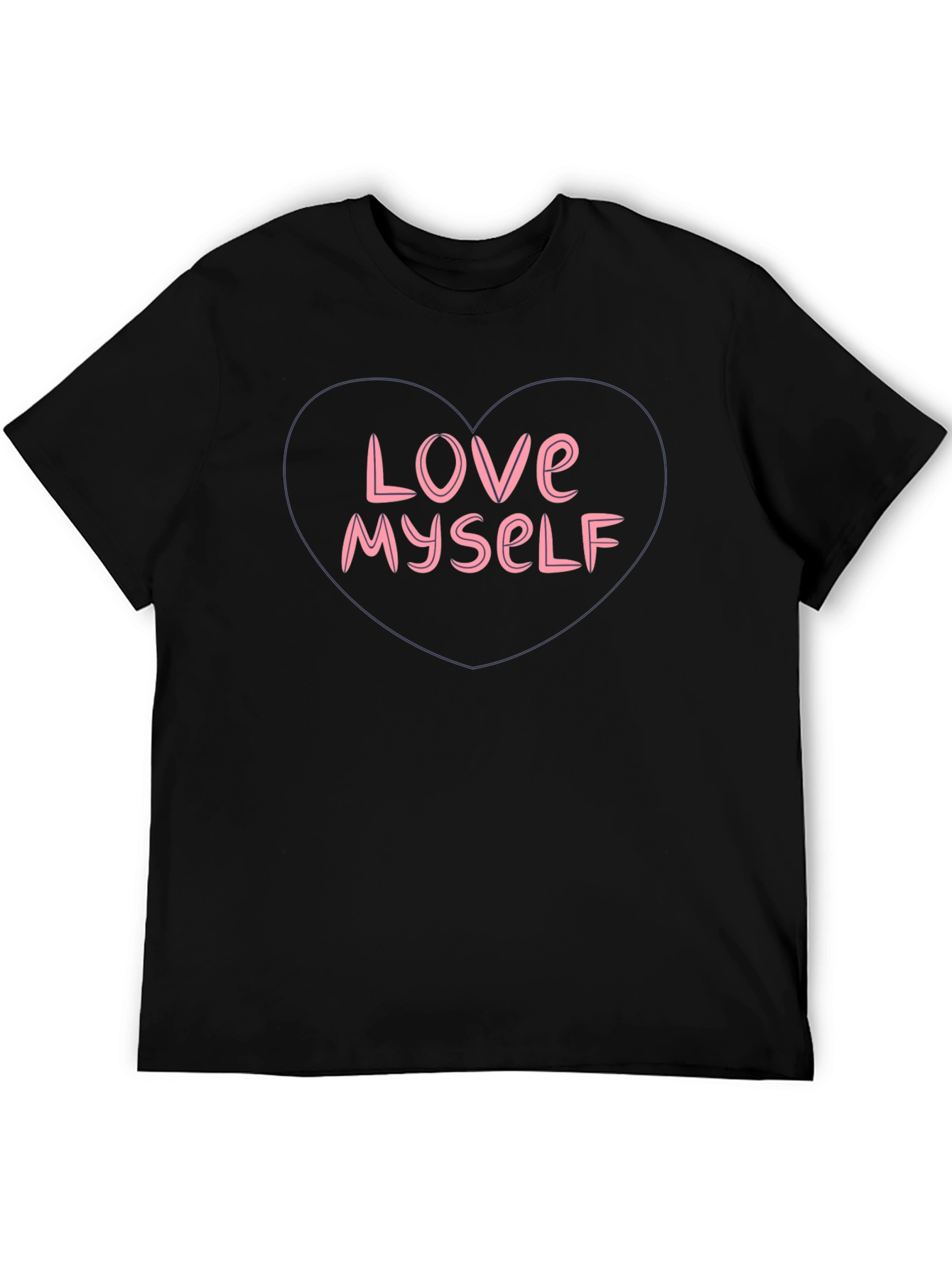Black Love Myself Heart Tee - Black Unisex T-Shirt view 5