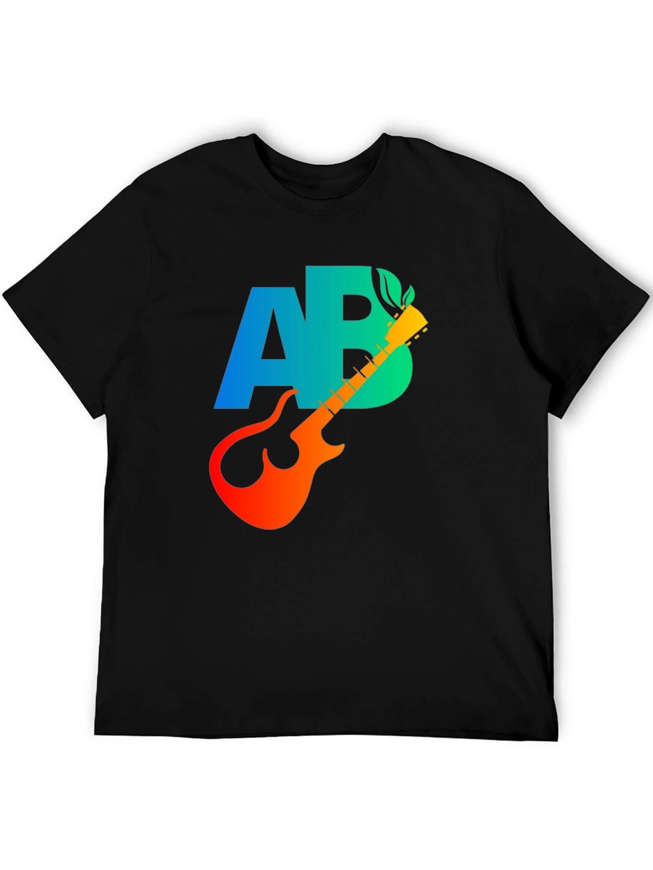 Black AB Guitar Graphic T-Shirt - Cool Music Tee view 5