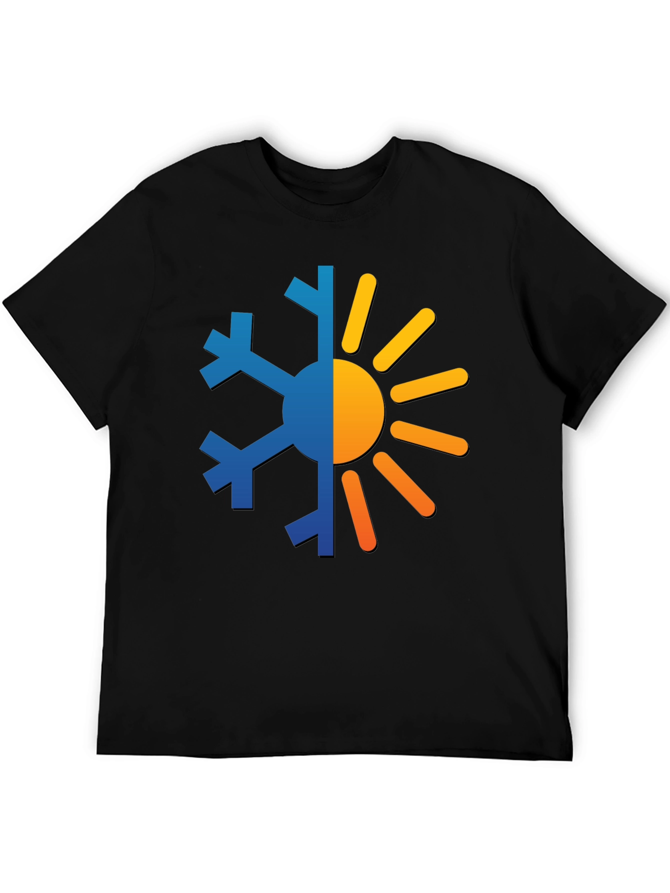 Black Weather Themed Graphic Tee - Black Cotton Shirt view 5