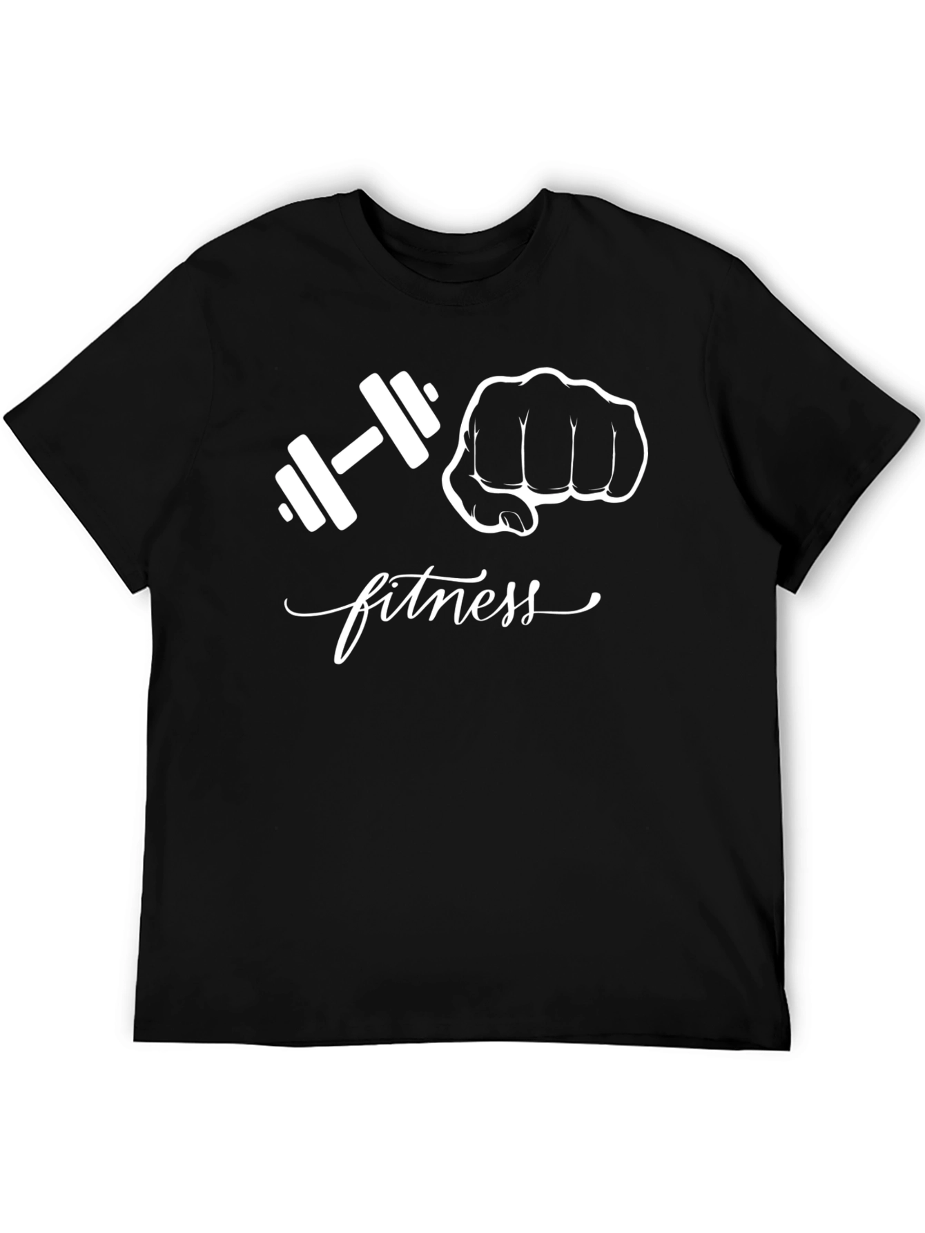 Black Fitness Graphic T-Shirt - Workout Design view 5