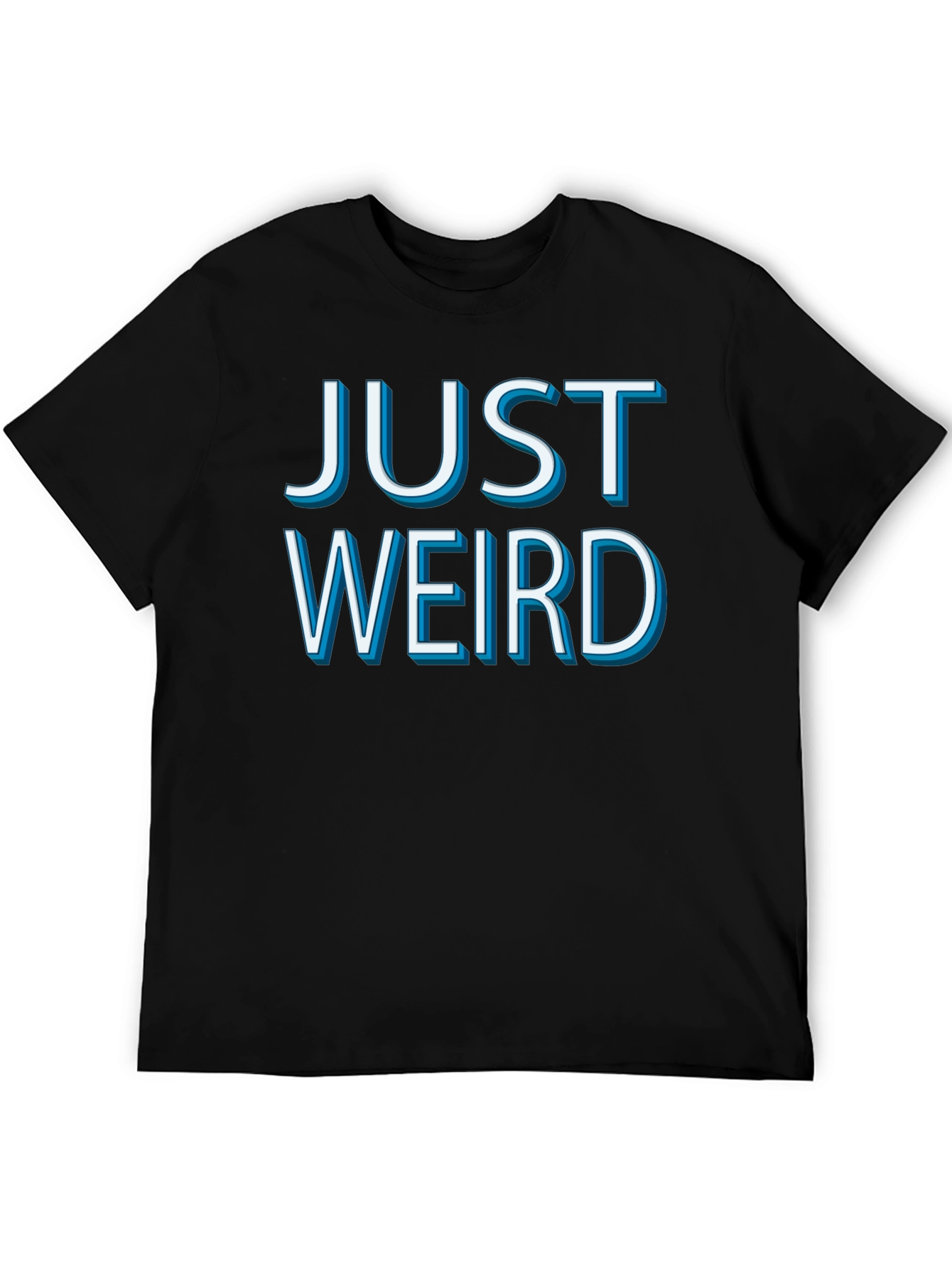 Black Just Weird Graphic Tee - Men's Black Cotton T-Shirt view 5