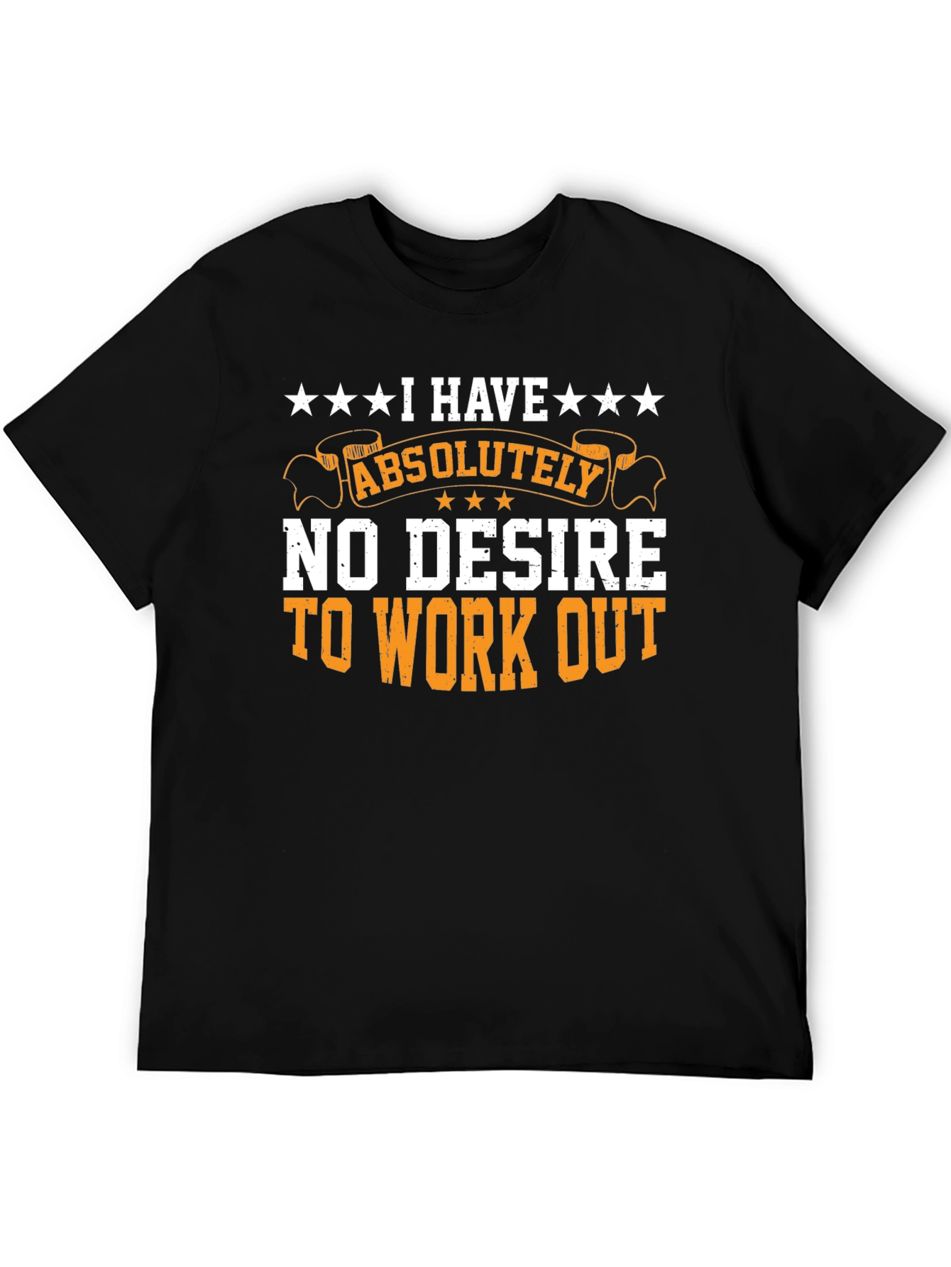 Black Funny Workout T-Shirt - No Desire to Exercise view 5