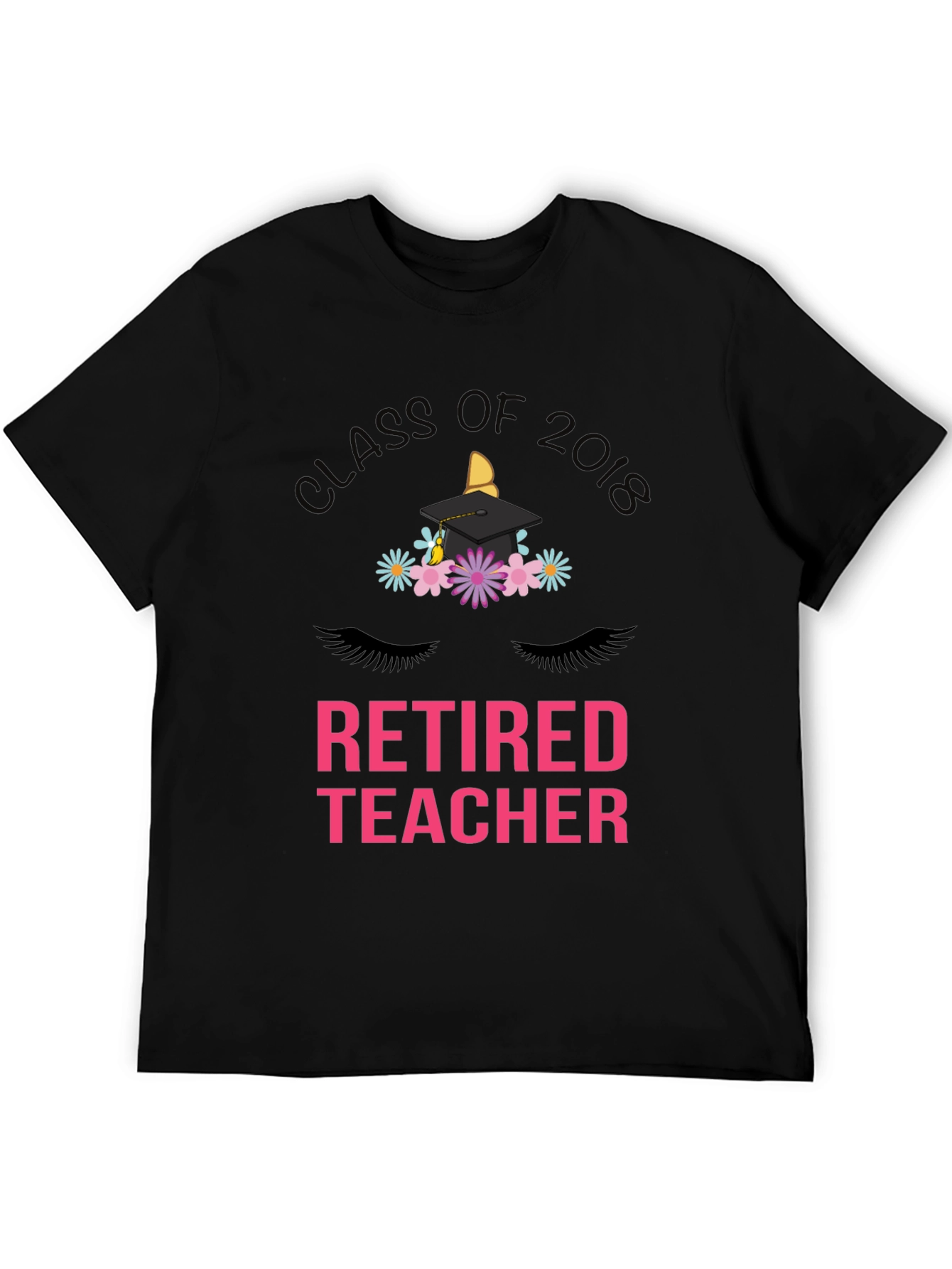 Black Retired Teacher T-Shirt Class of 2018 view 5