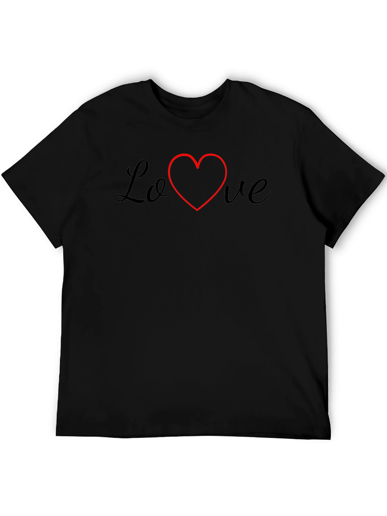 Black Love Heart Graphic Tee - Black view 5