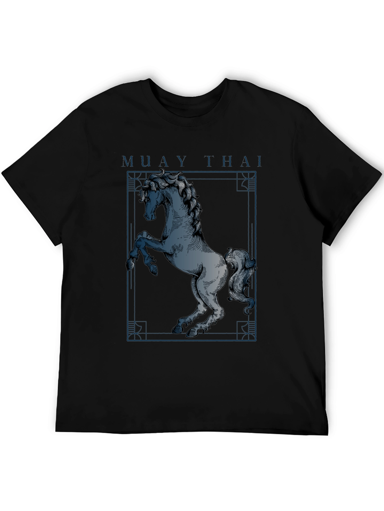 Black Muay Thai Horse Graphic T-Shirt - Black view 5