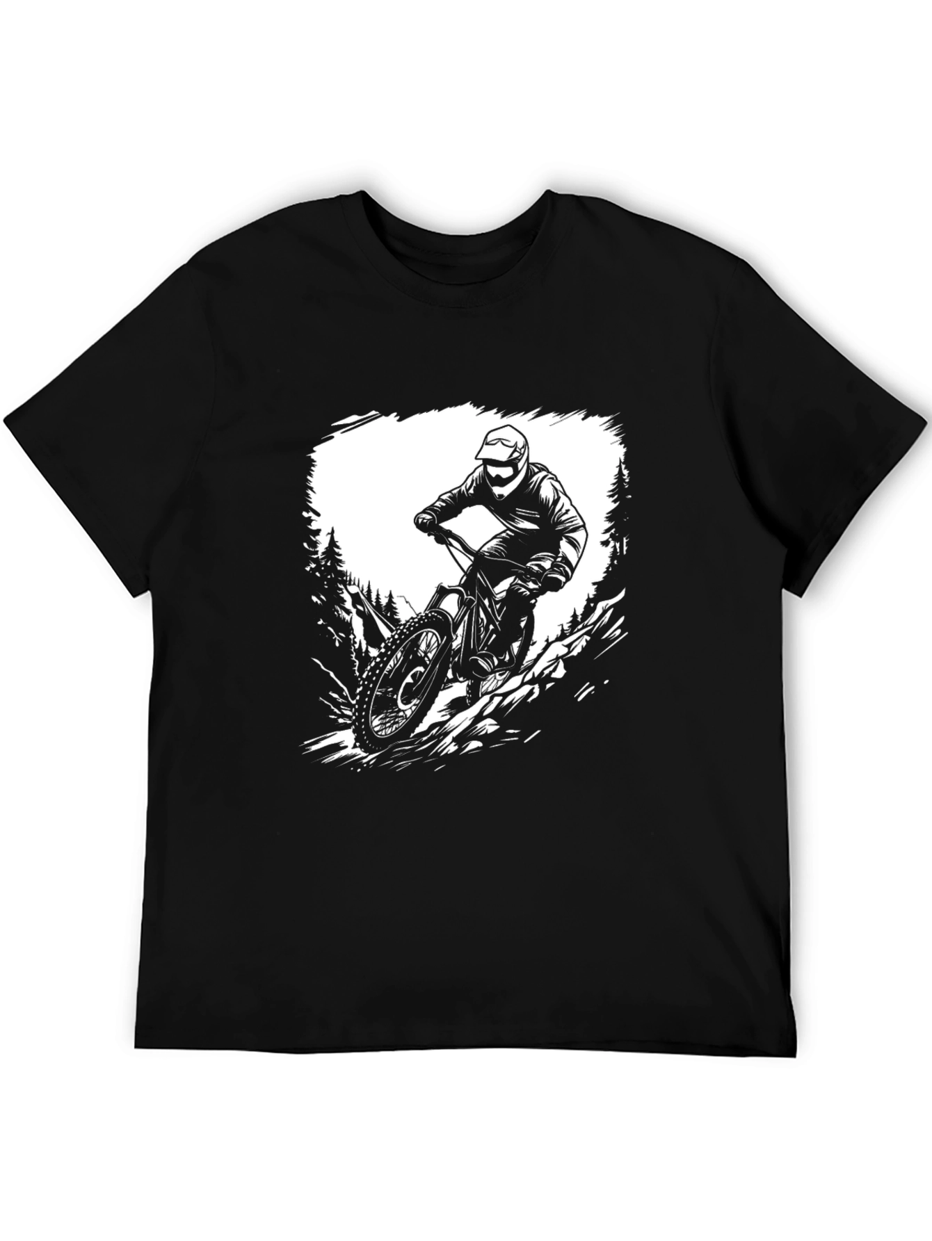Black Mountain Bike Rider Graphic T-Shirt view 5