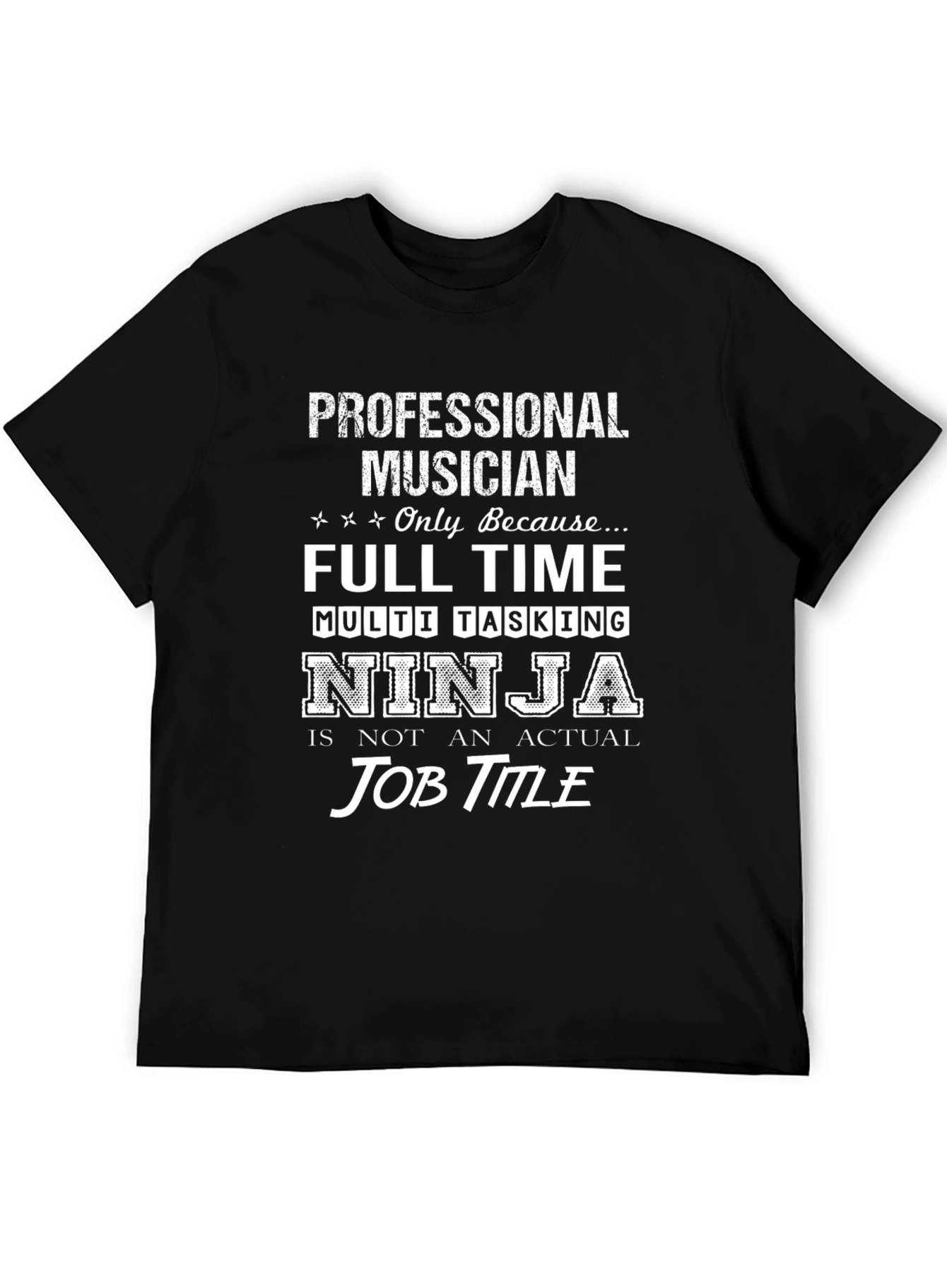 Black Musician Ninja Job Title Graphic Tee view 5