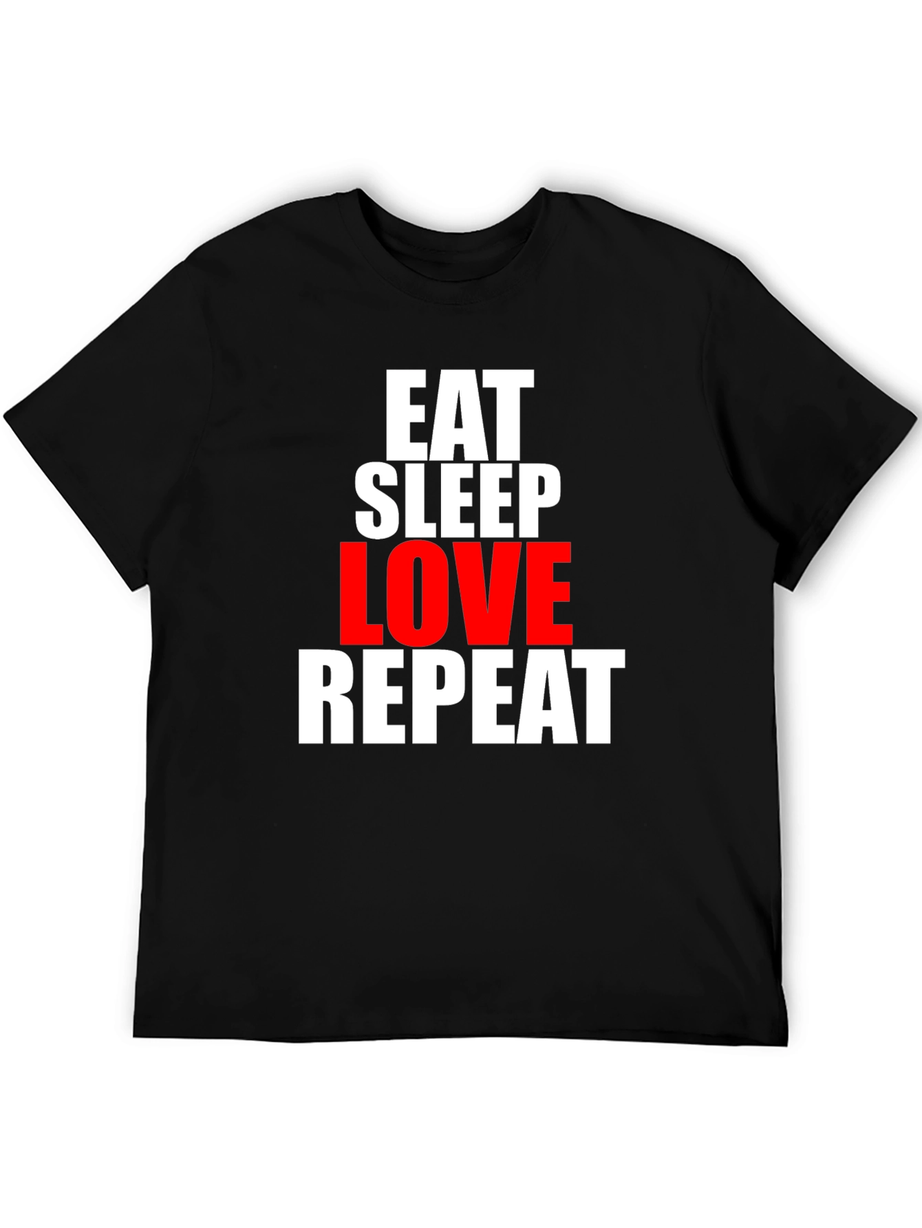 Black Eat Sleep Love Repeat Graphic Tee view 5