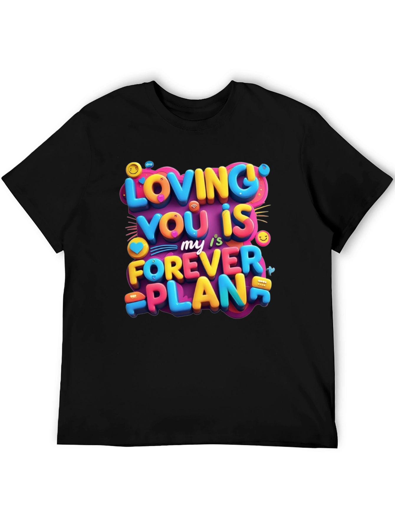 Black Loving You is My Forever Plan Graphic Tee view 5