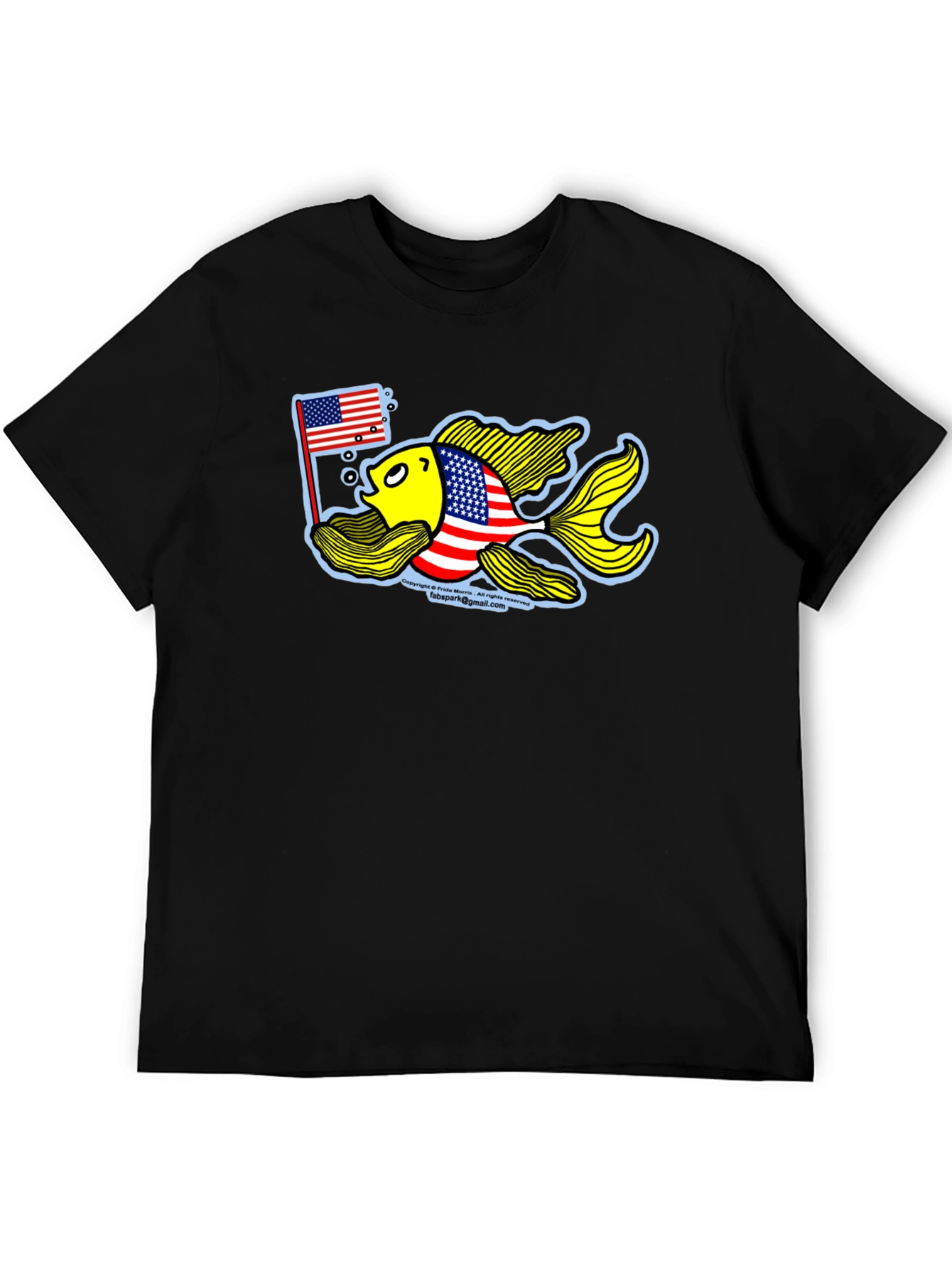 Black Patriotic Goldfish Graphic Tee view 5
