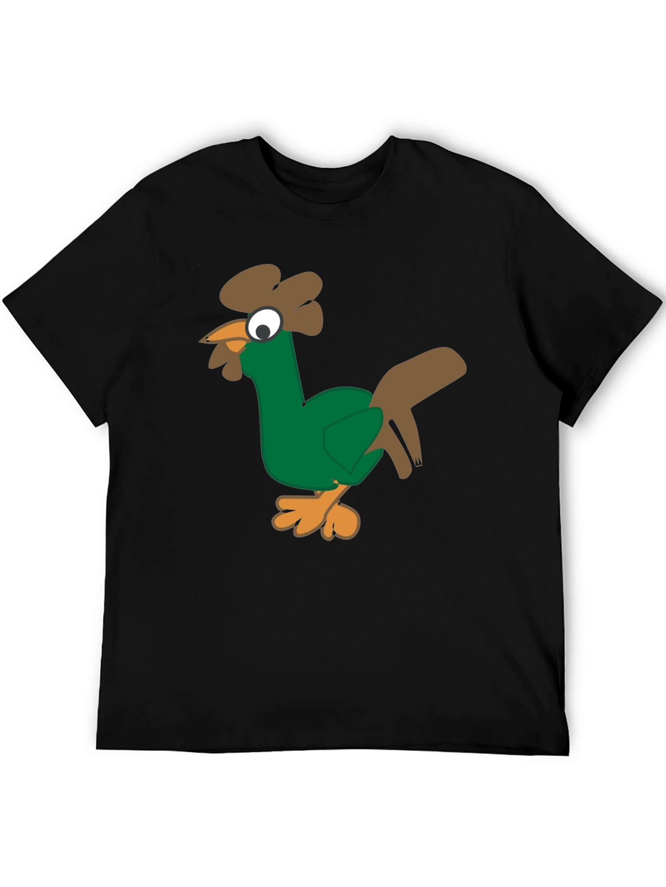 Black Funny Chicken Graphic Tee - Black Cotton T-Shirt view 5