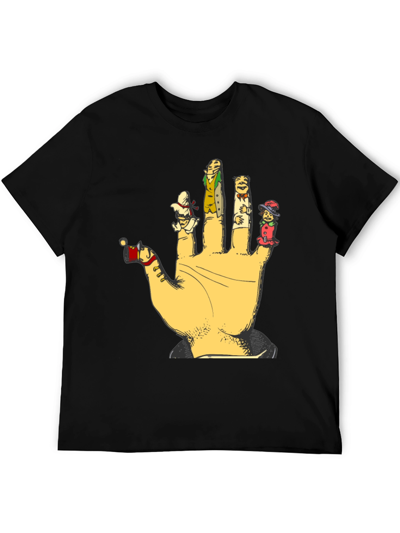Black Finger Puppets Graphic T-Shirt view 5
