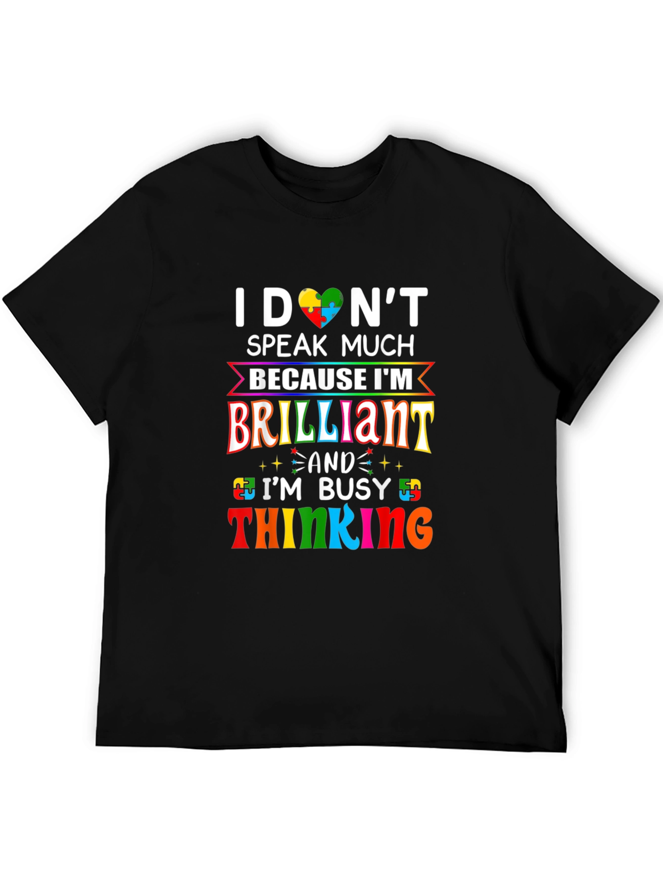 Black Autism Awareness Graphic T-Shirt view 5