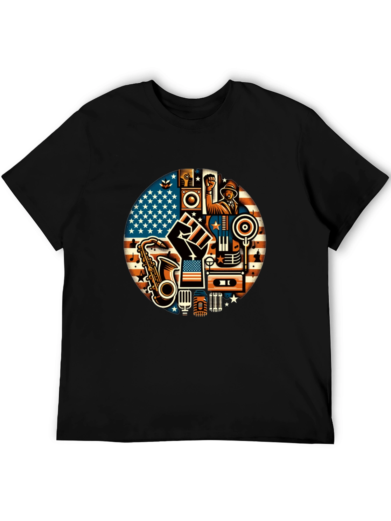 Black Music & Unity Graphic T-Shirt view 5