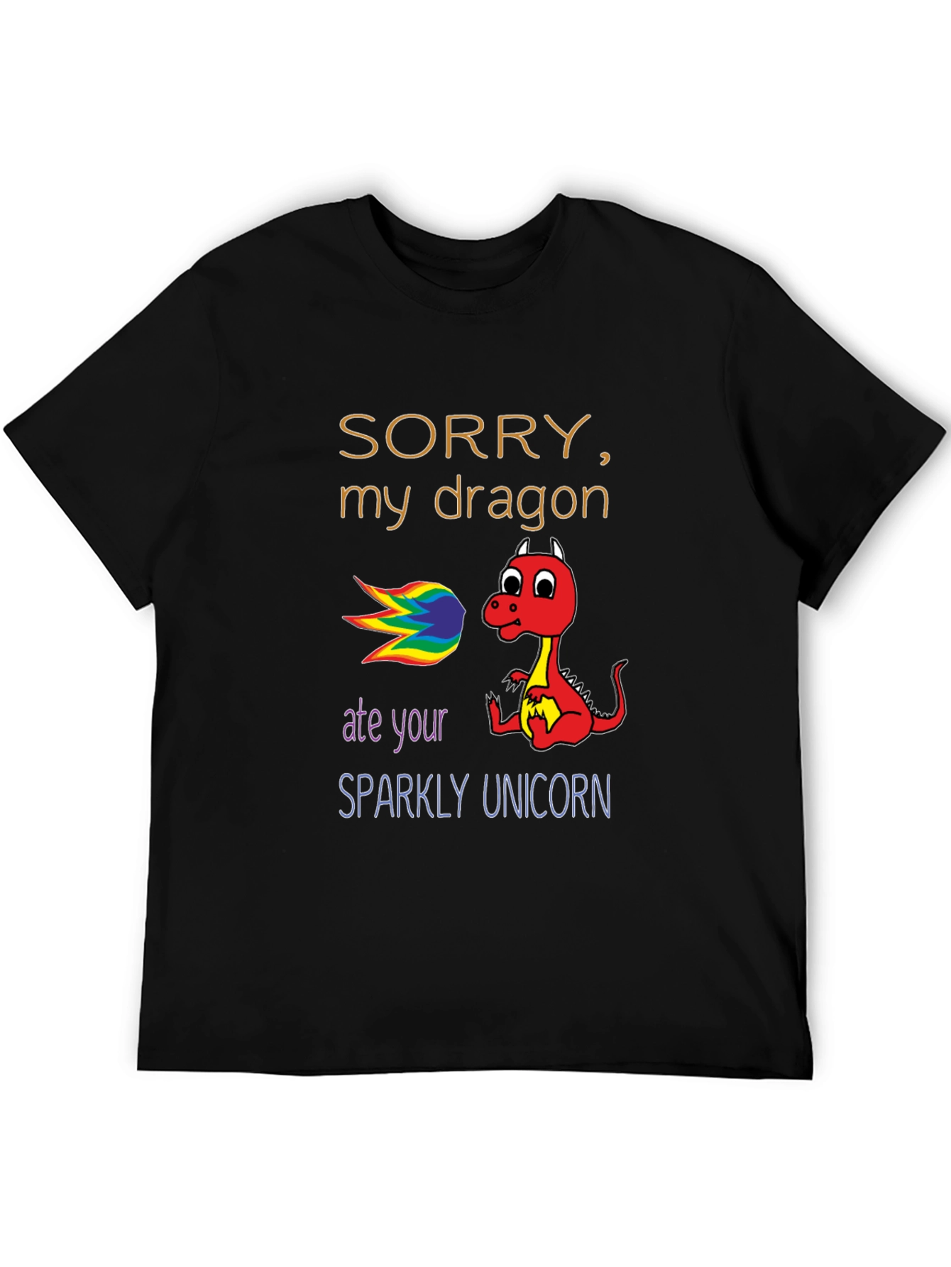 Black Dragon Ate Unicorn T-Shirt, Funny Graphic Tee view 5