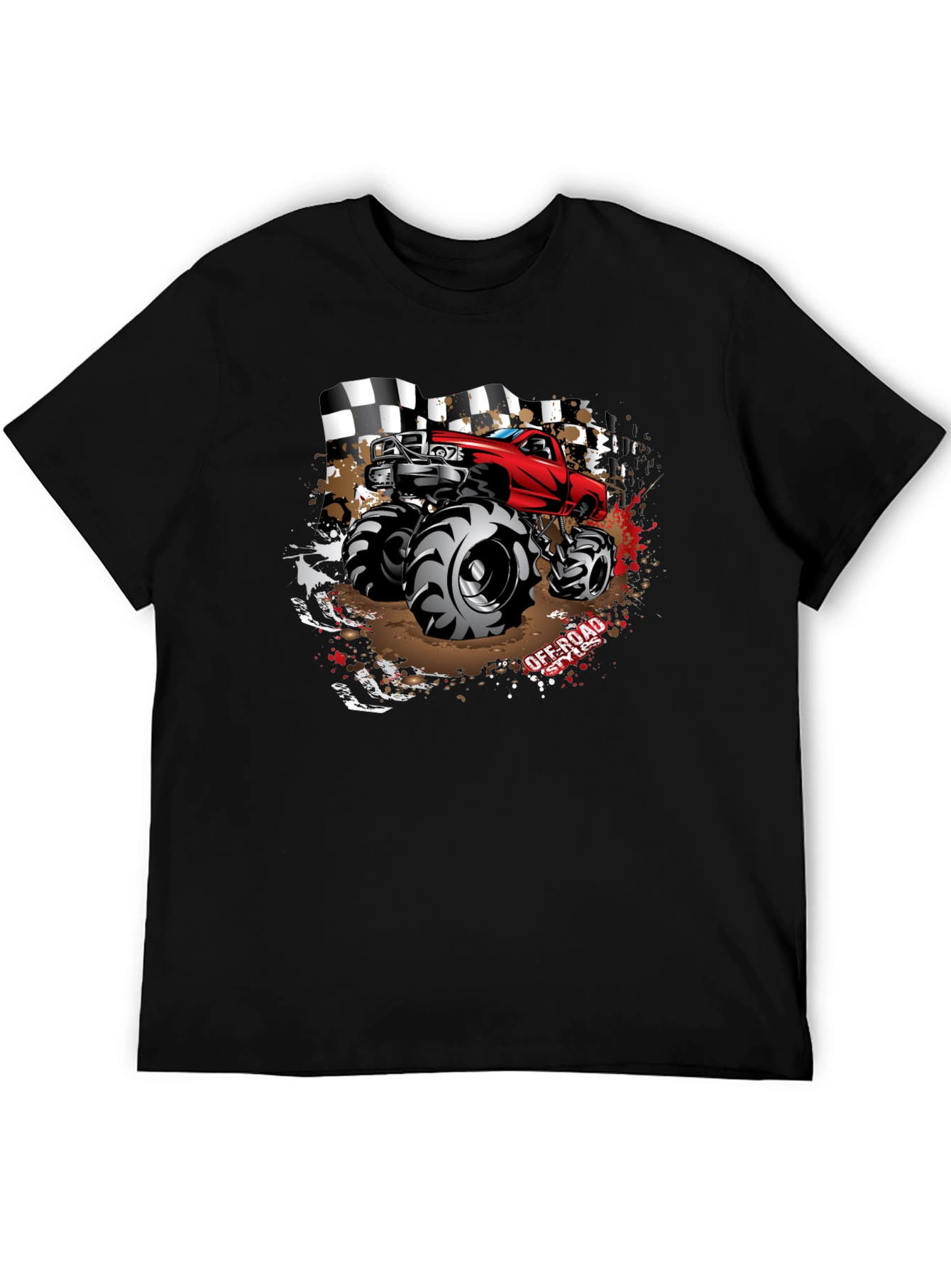Black Monster Truck Off-Road T-Shirt view 5