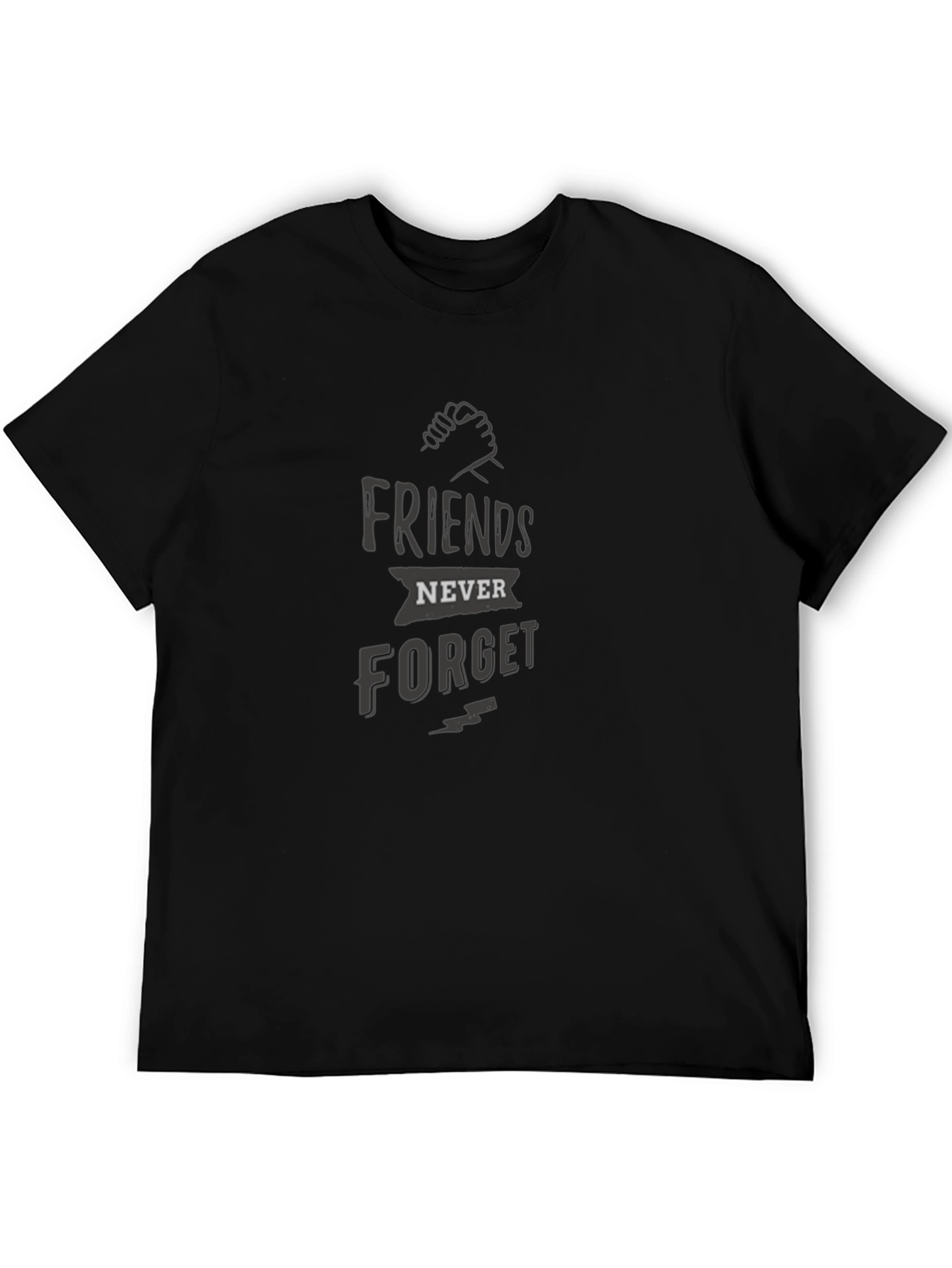 Friends Never Forget Graphic Black Tee - 5