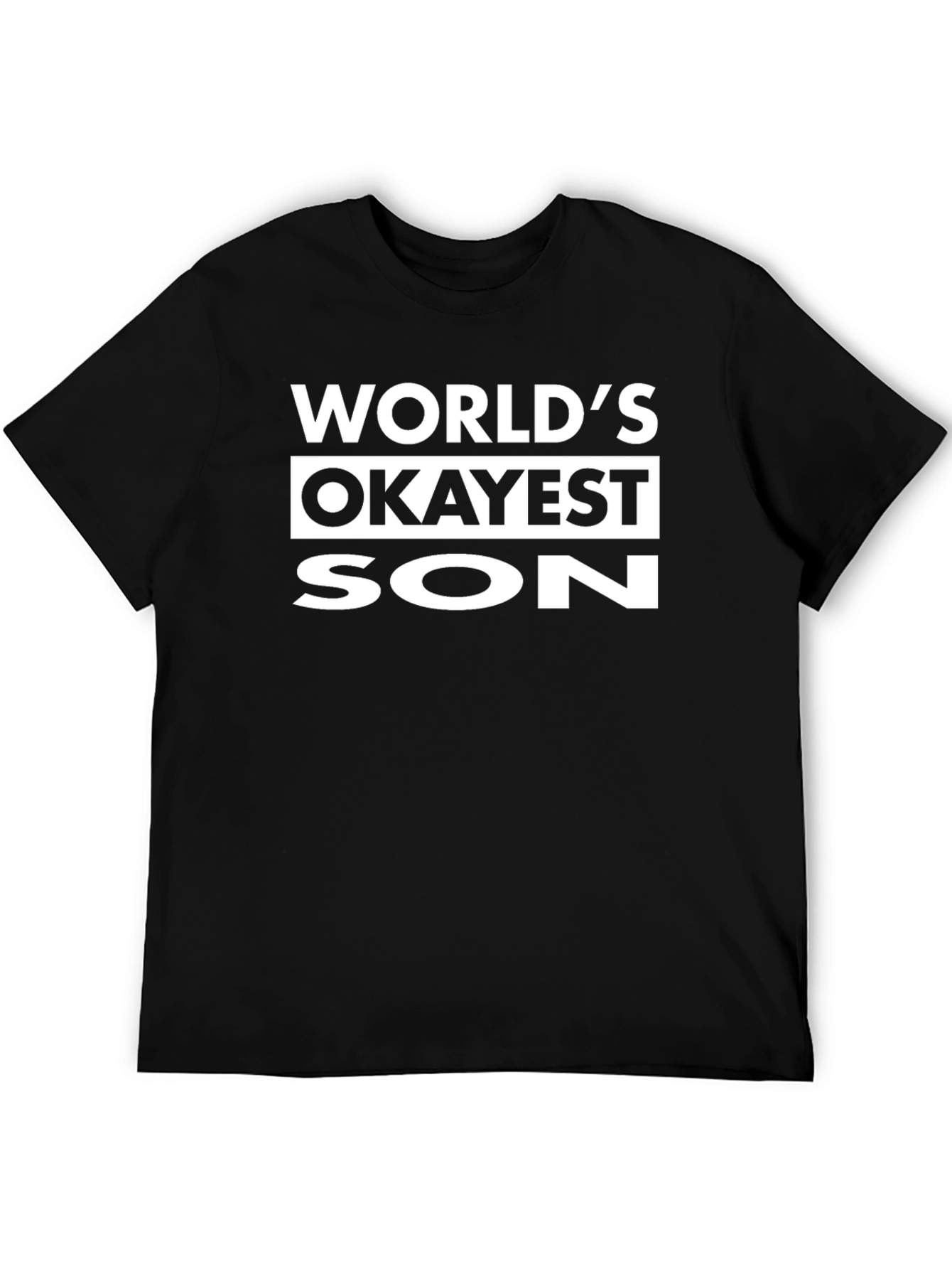 Black World's Okayest Son - Funny Graphic Tee view 5