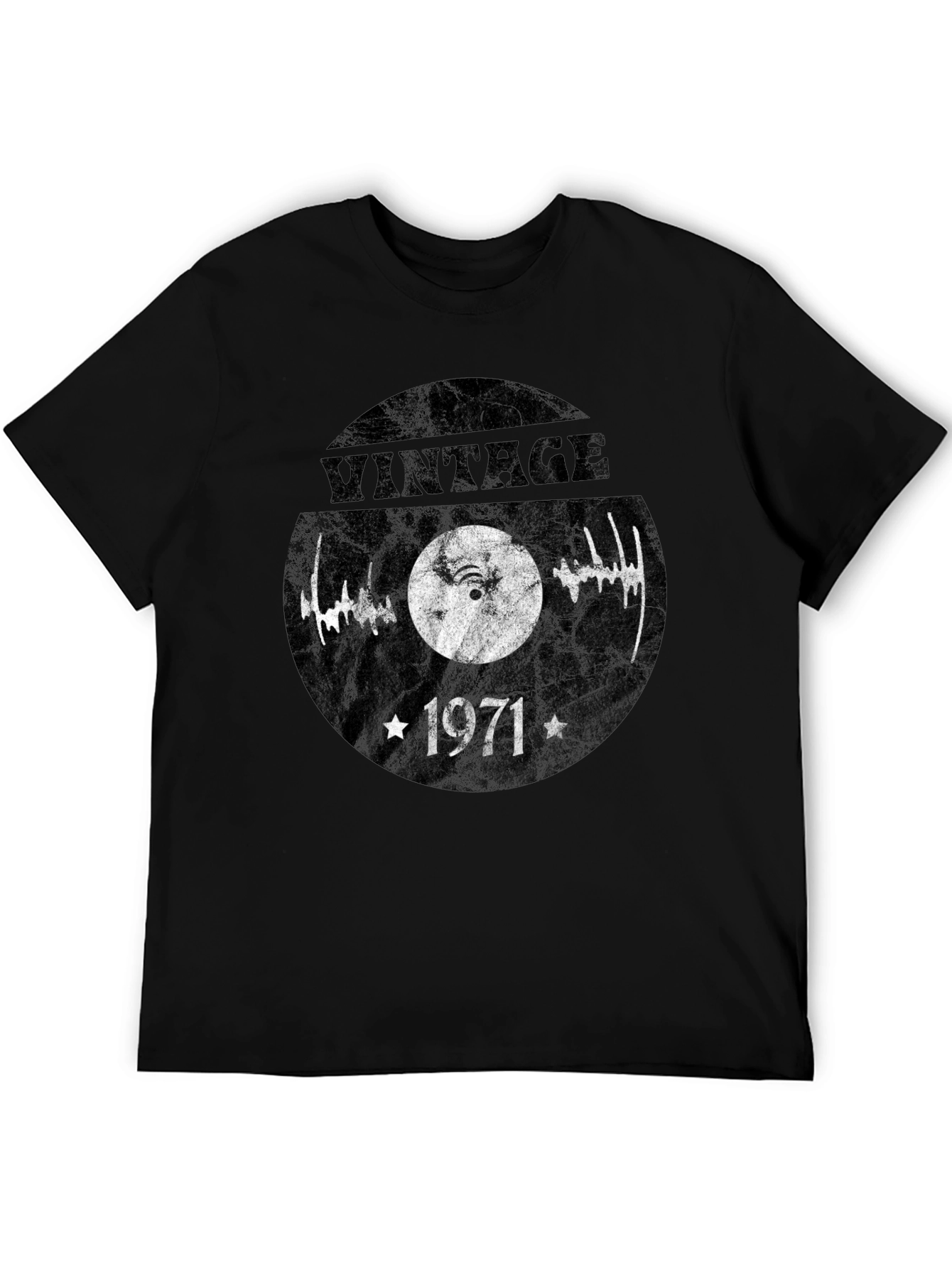 Black Vintage 1971 Record T-Shirt view 5