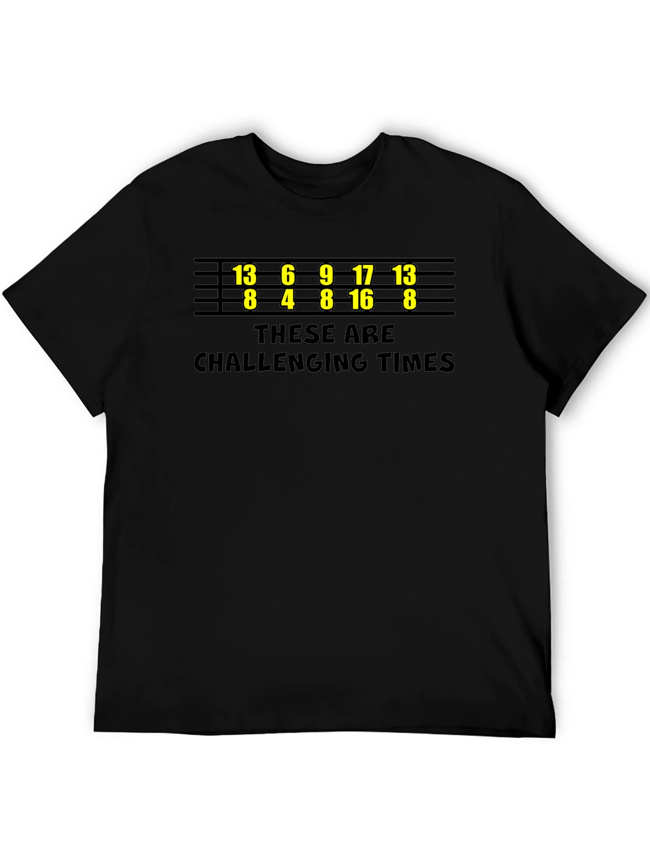 Black Challenging Times T-Shirt - Funny Bowling Numbers view 5