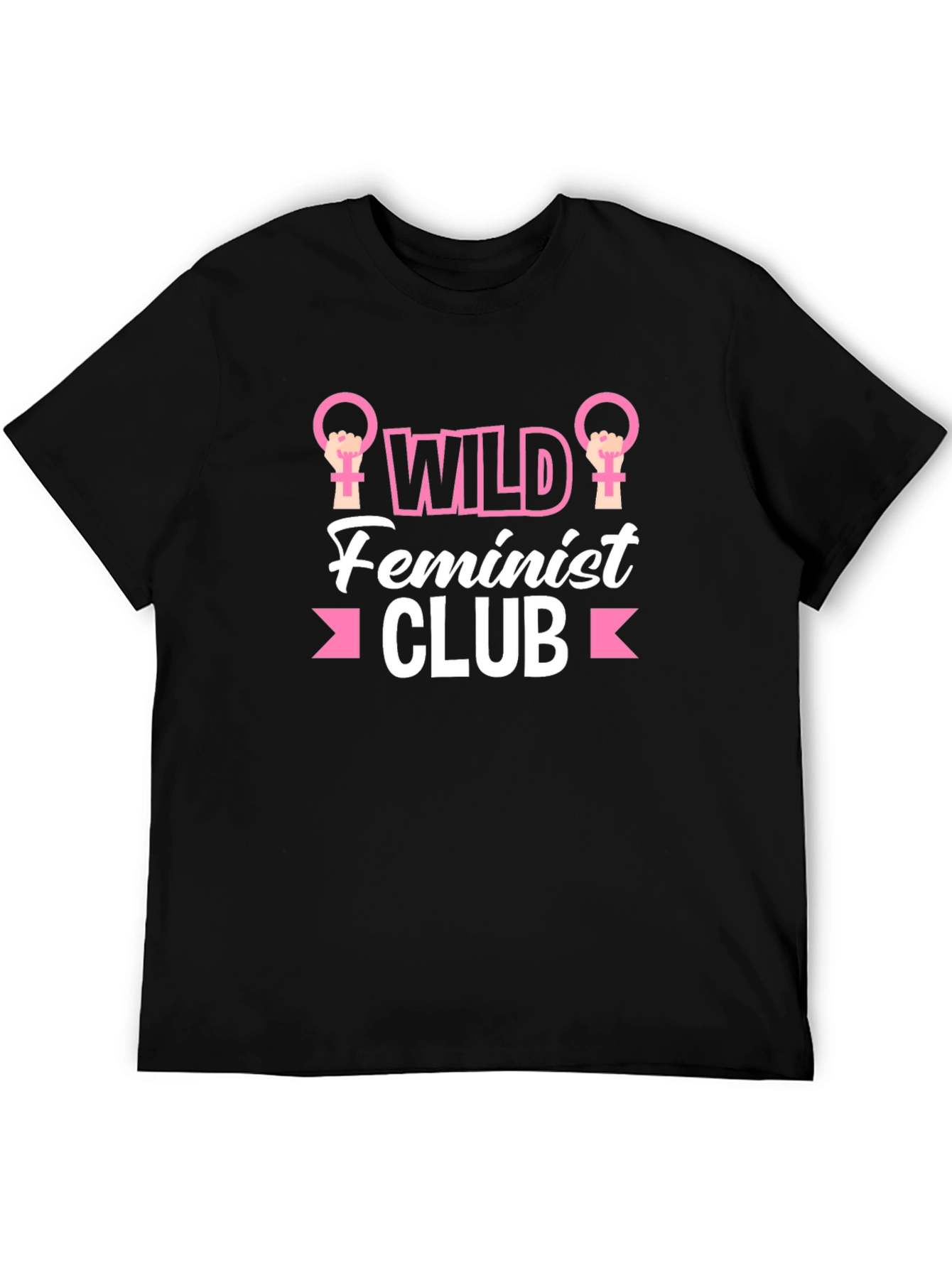 Black Wild Feminist Club Graphic T-Shirt view 5