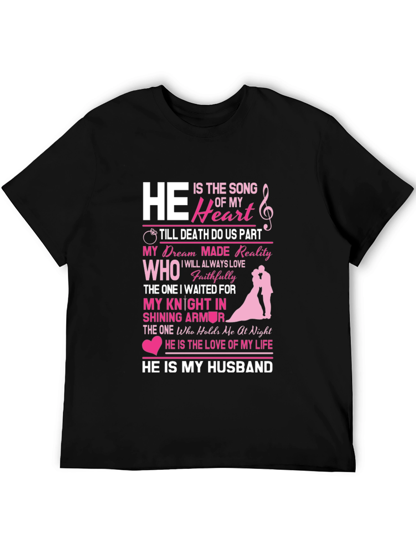 Black He Is My Husband Graphic Tee - Anniversary Gift view 5