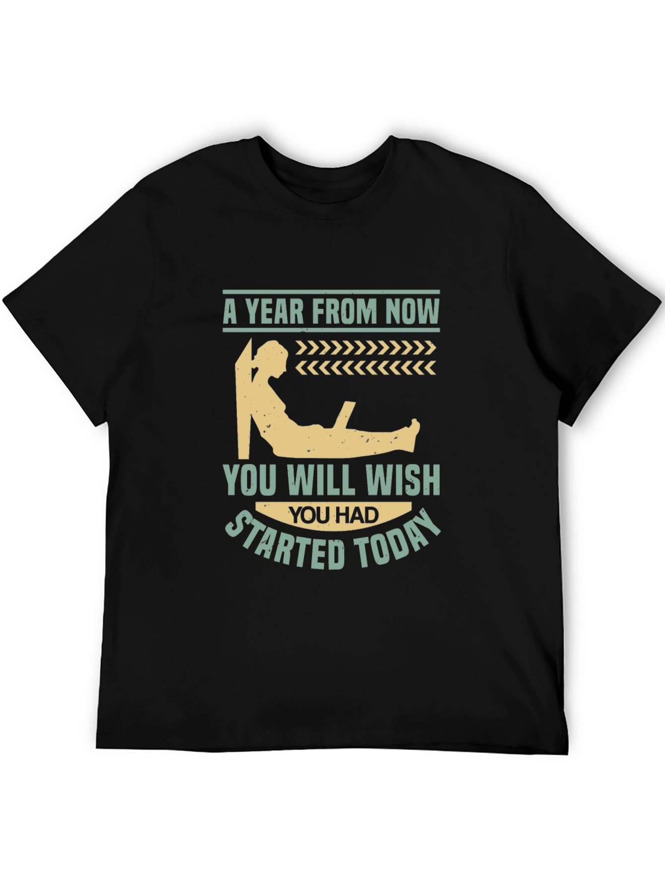 Black Motivational T-Shirt - A Year From Now, Start Today! view 5