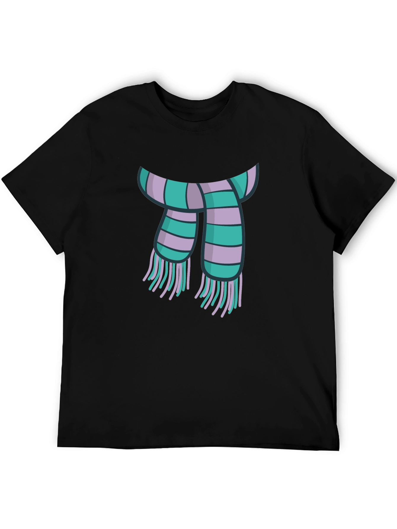 Black Striped Scarf Graphic Tee - Casual Style view 5