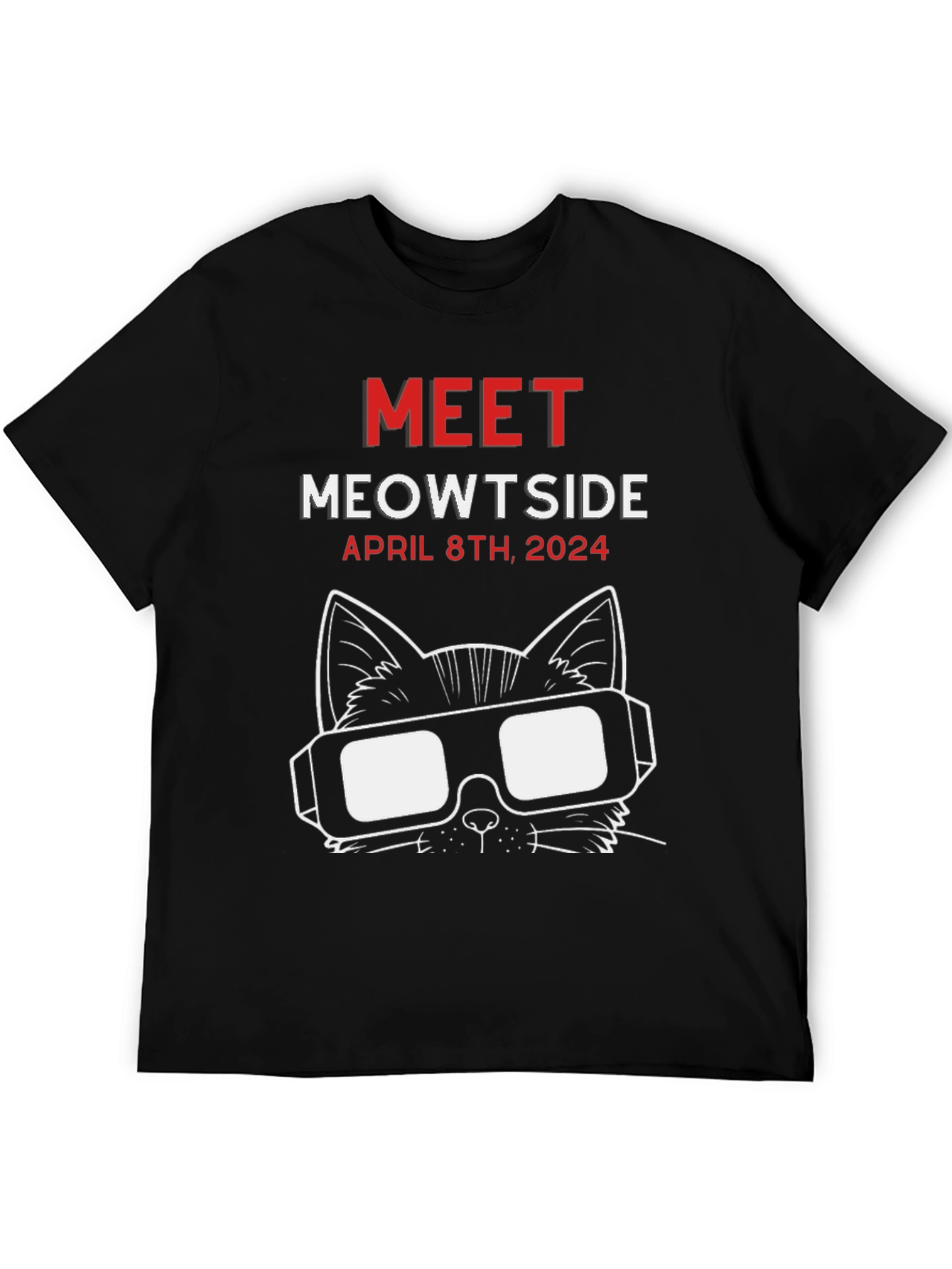 Black Meowtside Cat T-Shirt - April 8th, 2024 view 5