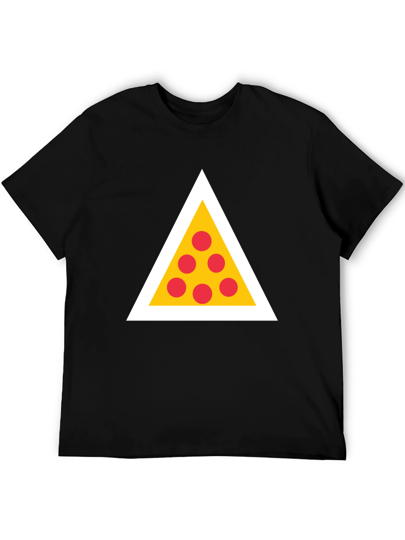 Black Pizza Triangle Graphic Tee - Black view 5