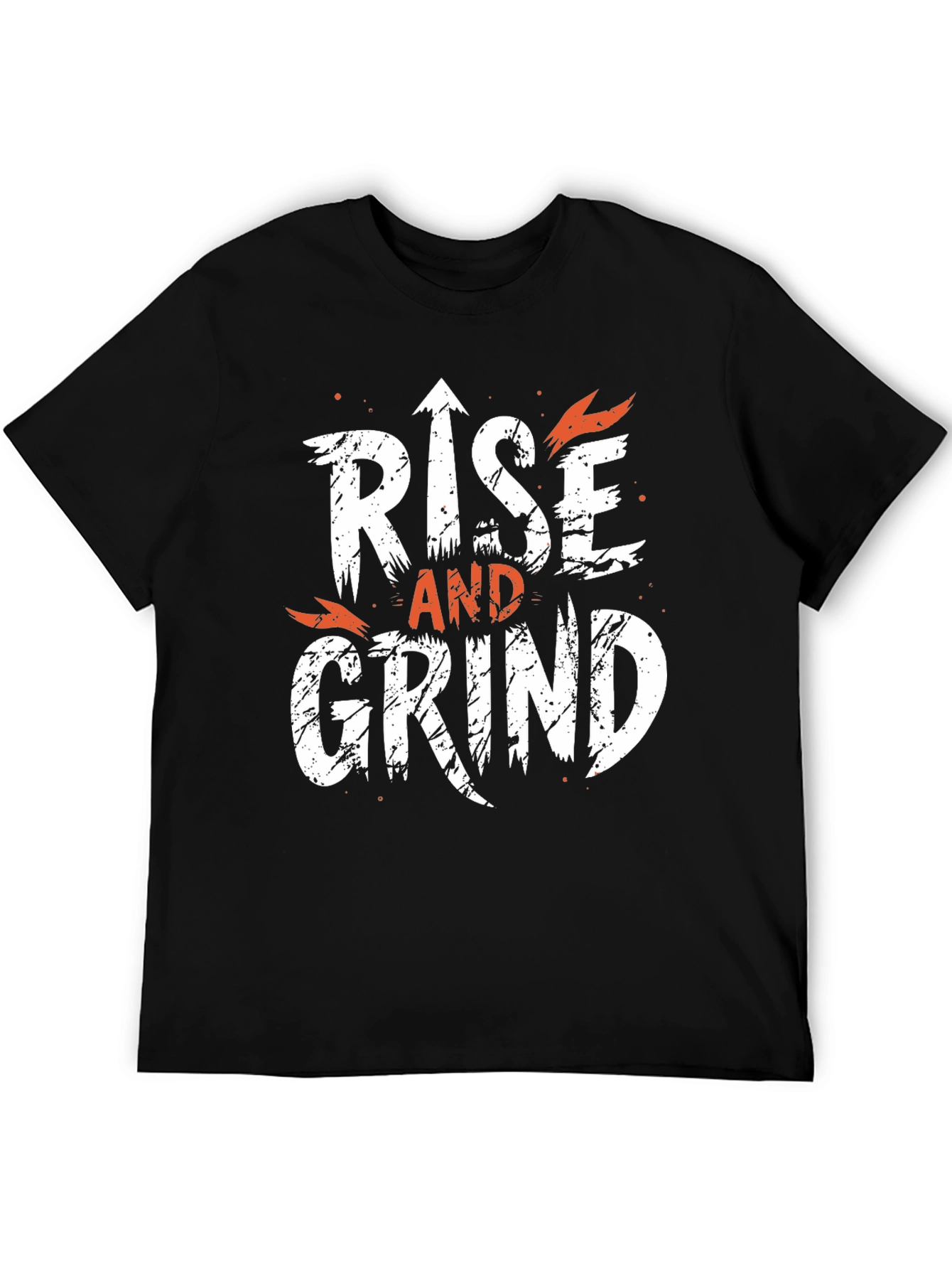 Black Rise and Grind Graphic Tee - Motivational T-Shirt view 5