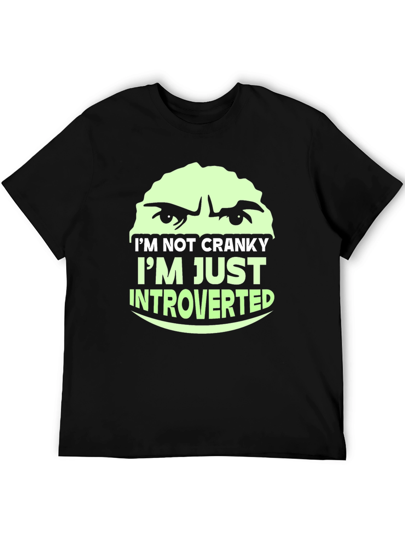 Black Introverted Graphic Tee -  Funny Slogan T-Shirt view 5