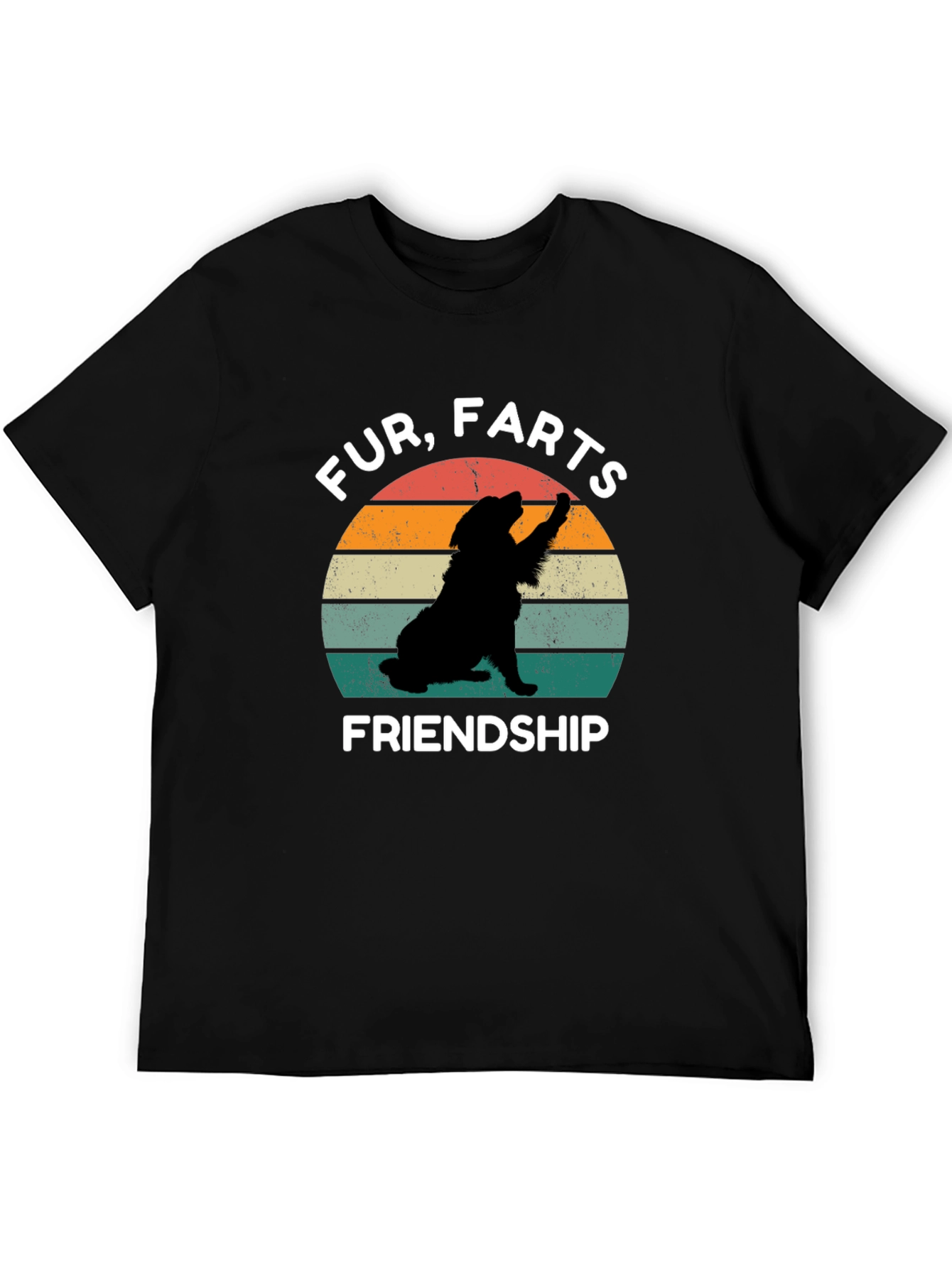 Black Fur Farts Friendship Black T-Shirt view 5