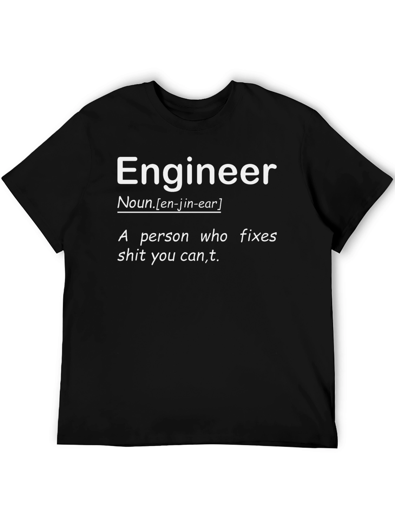 Black Engineer Definition Graphic Tee - Fixes Your Problems! view 5