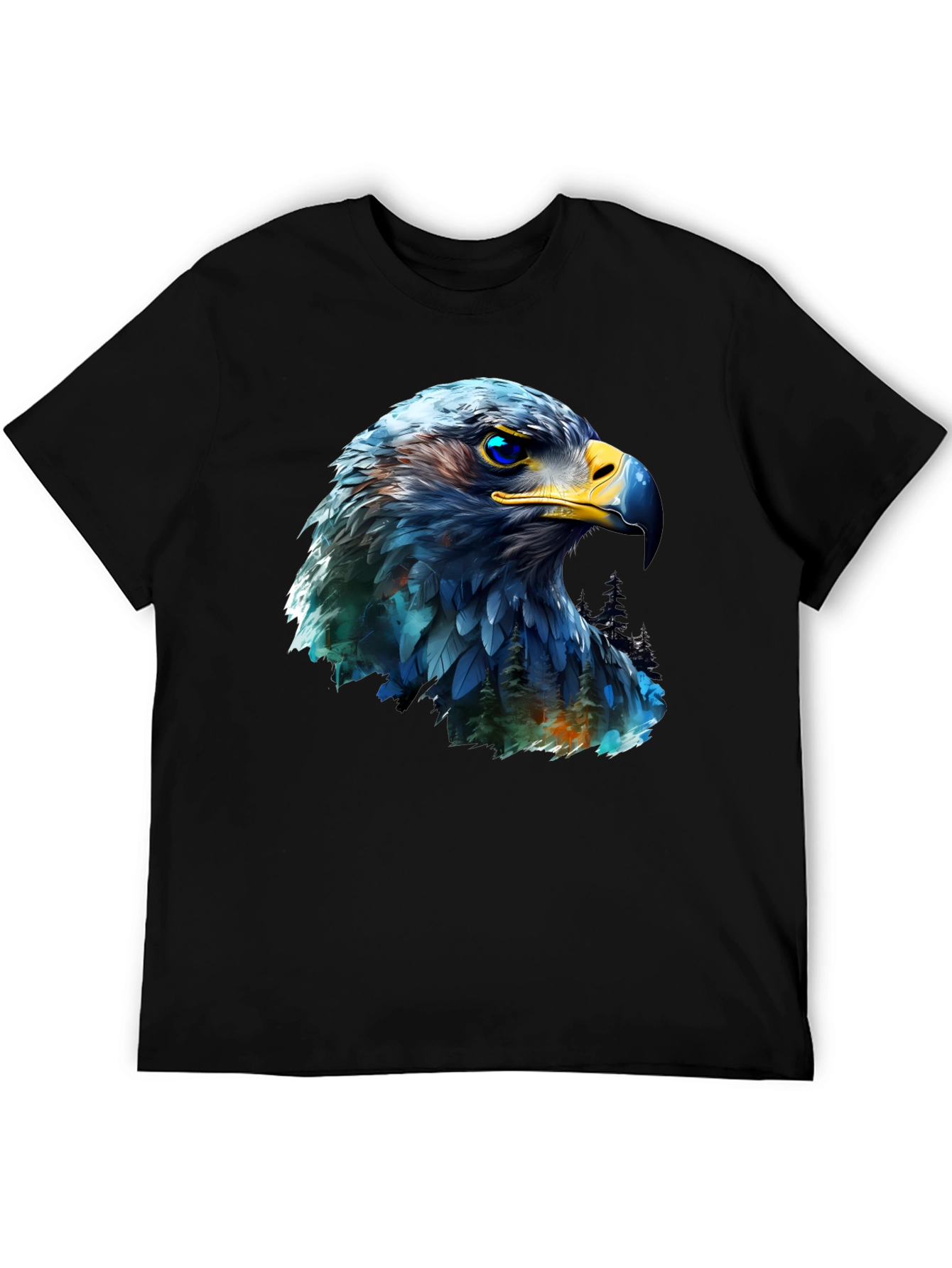 Black Eagle Graphic Print Black T-Shirt view 5