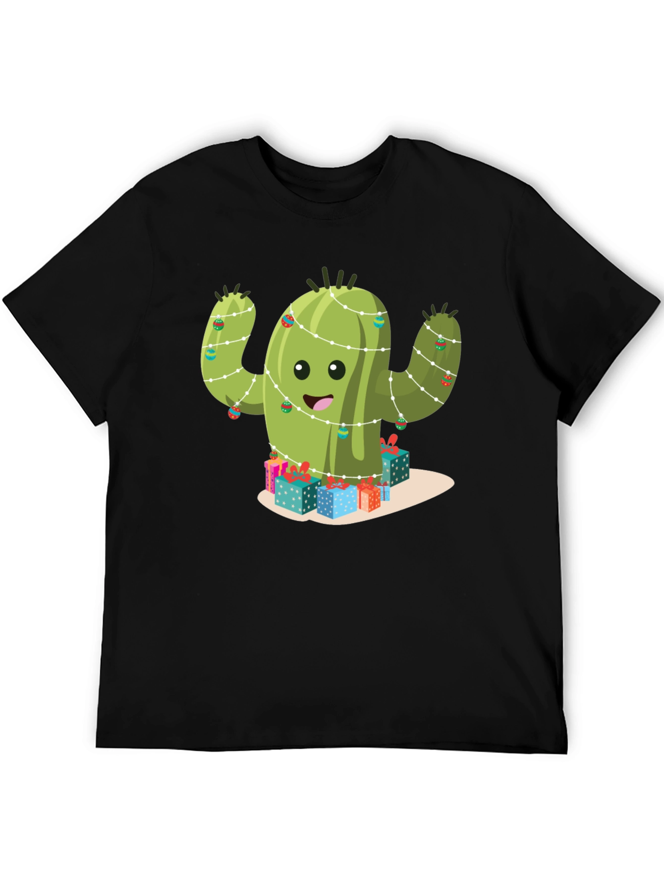 Black Festive Cactus Graphic Tee view 5