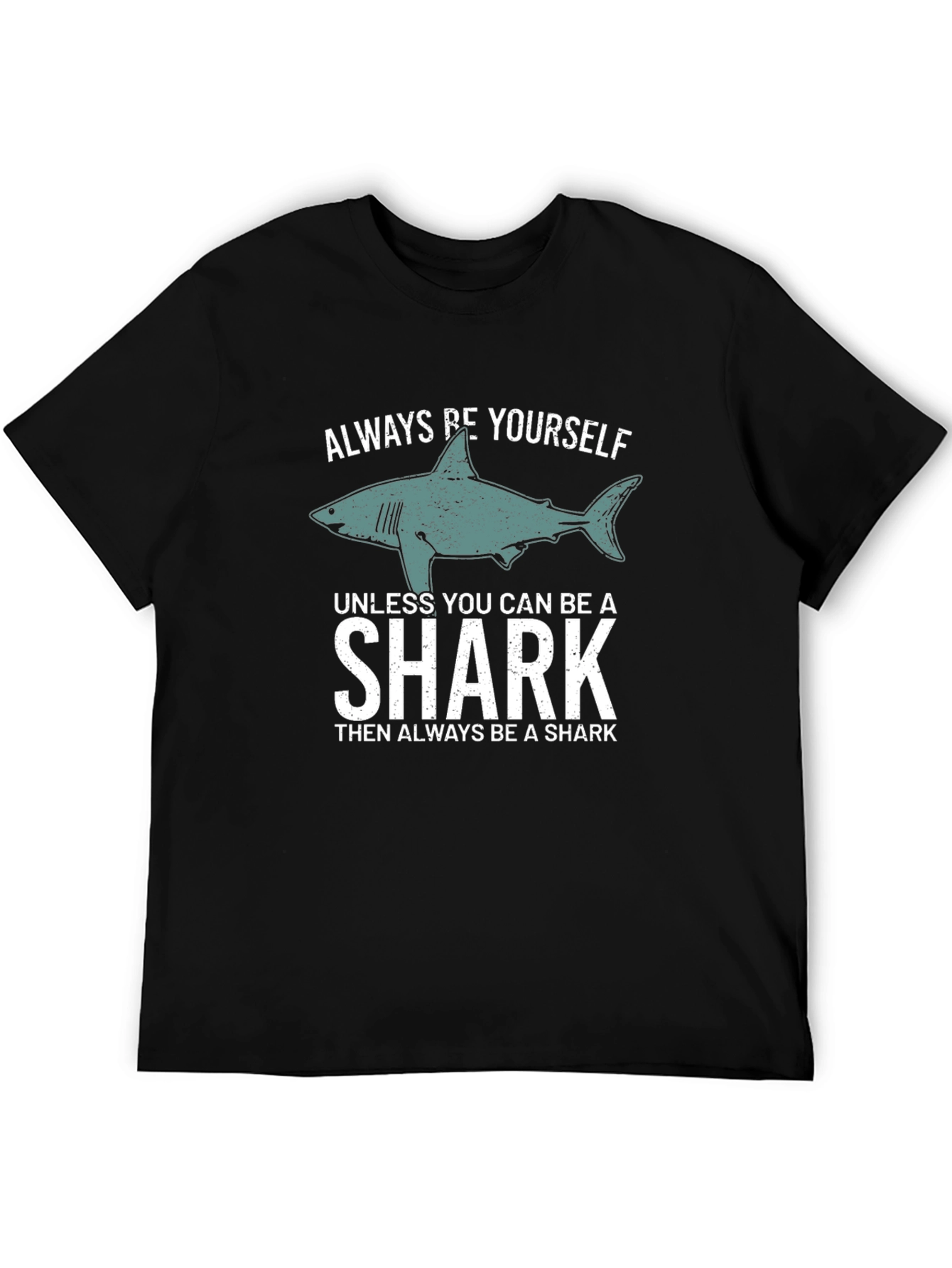 Black Always Be Yourself Shark Graphic Tee view 5