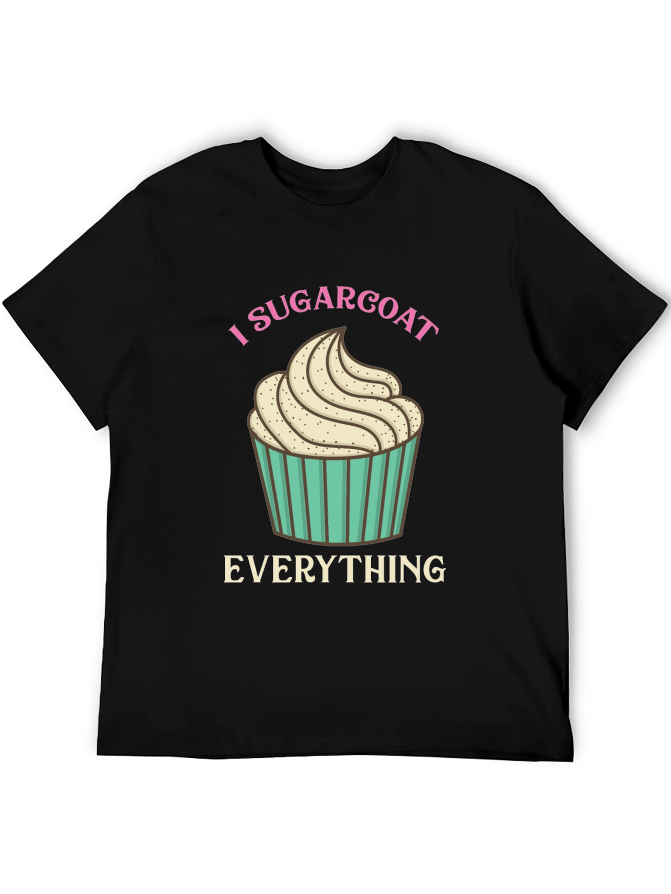 Black I Sugarcoat Everything Graphic Tee - Novelty Cupcake T-Shirt view 5