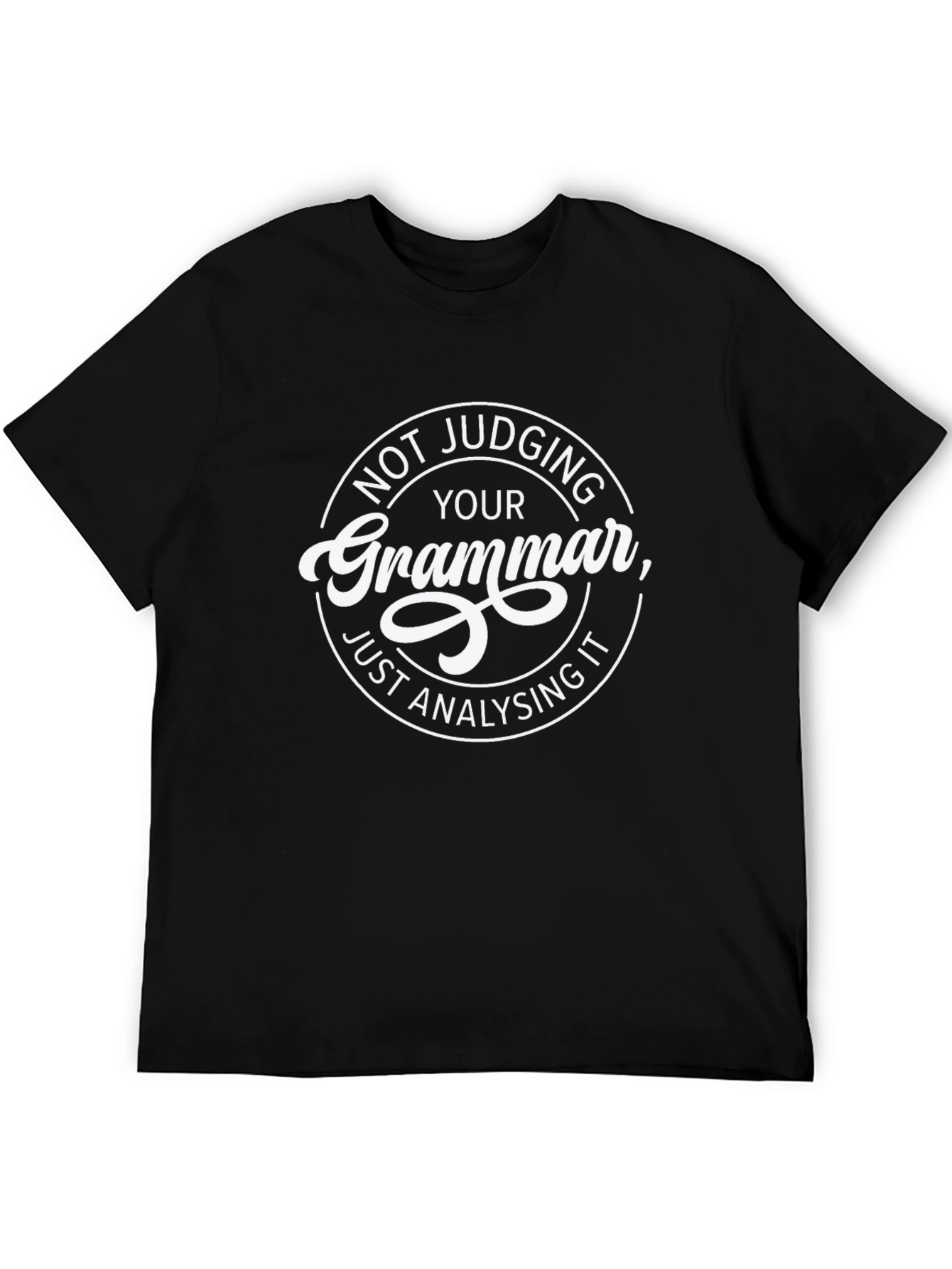 Black Grammar Lover Black T-Shirt view 5