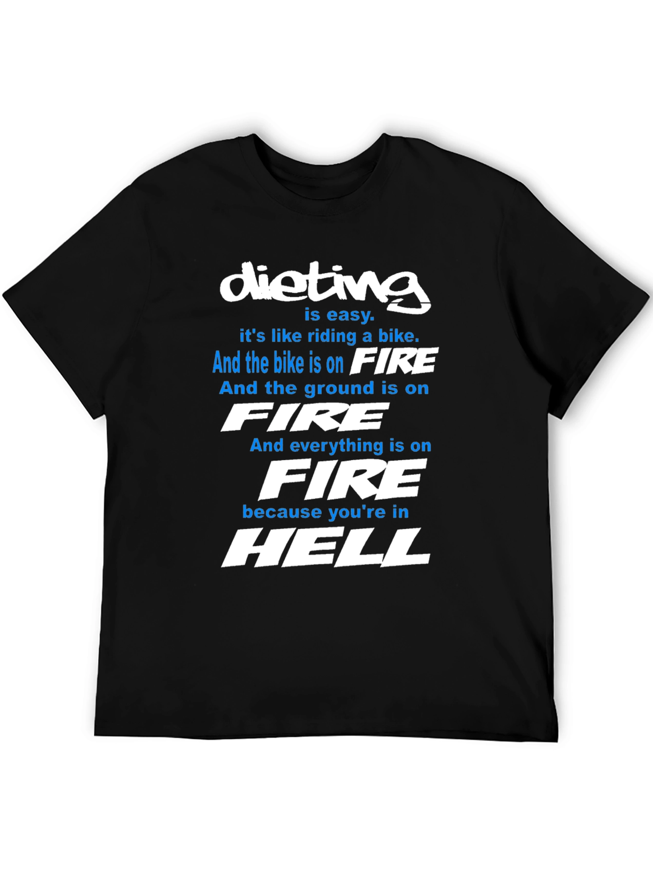 Black Dieting is Hell T-Shirt - Funny Fitness Motivation view 5