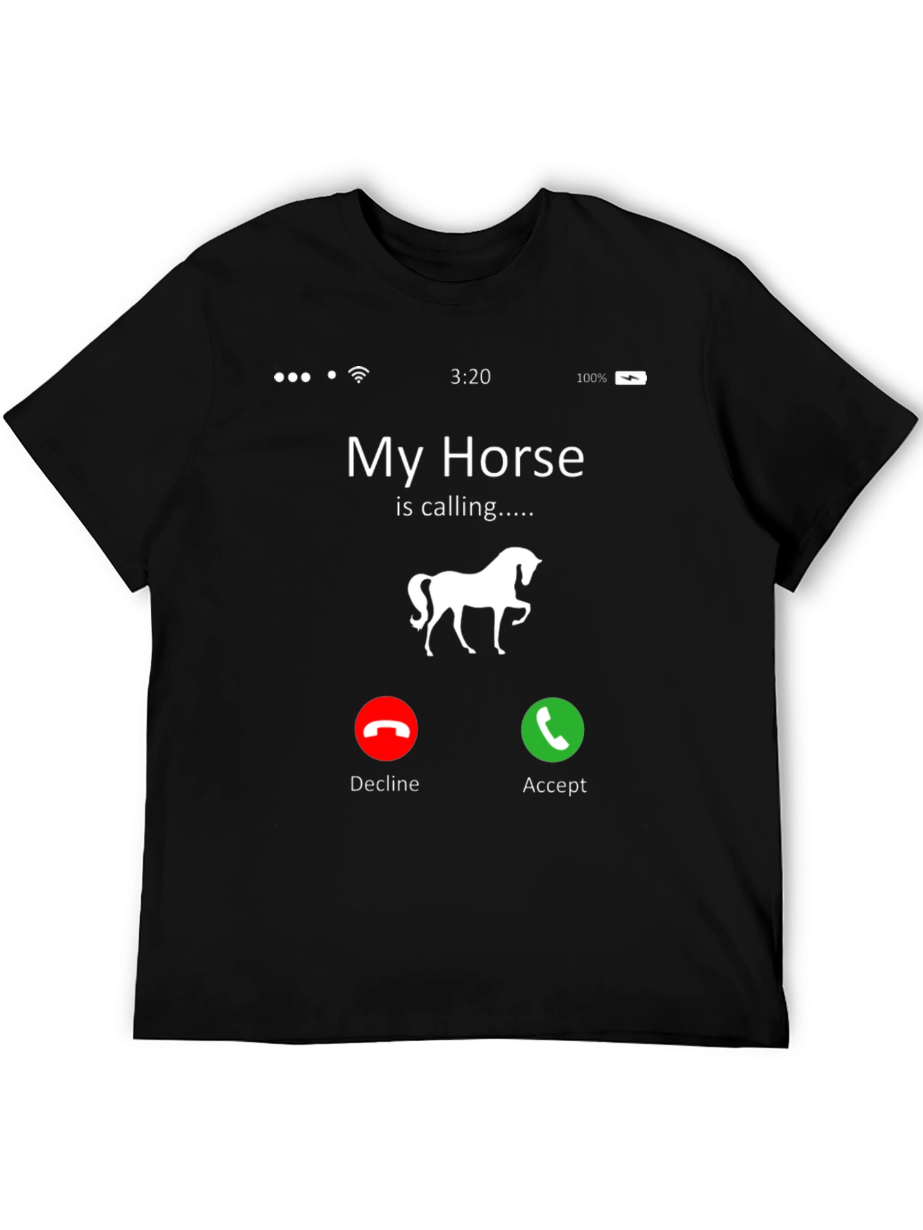 Black My Horse Is Calling Black Graphic Tee view 5