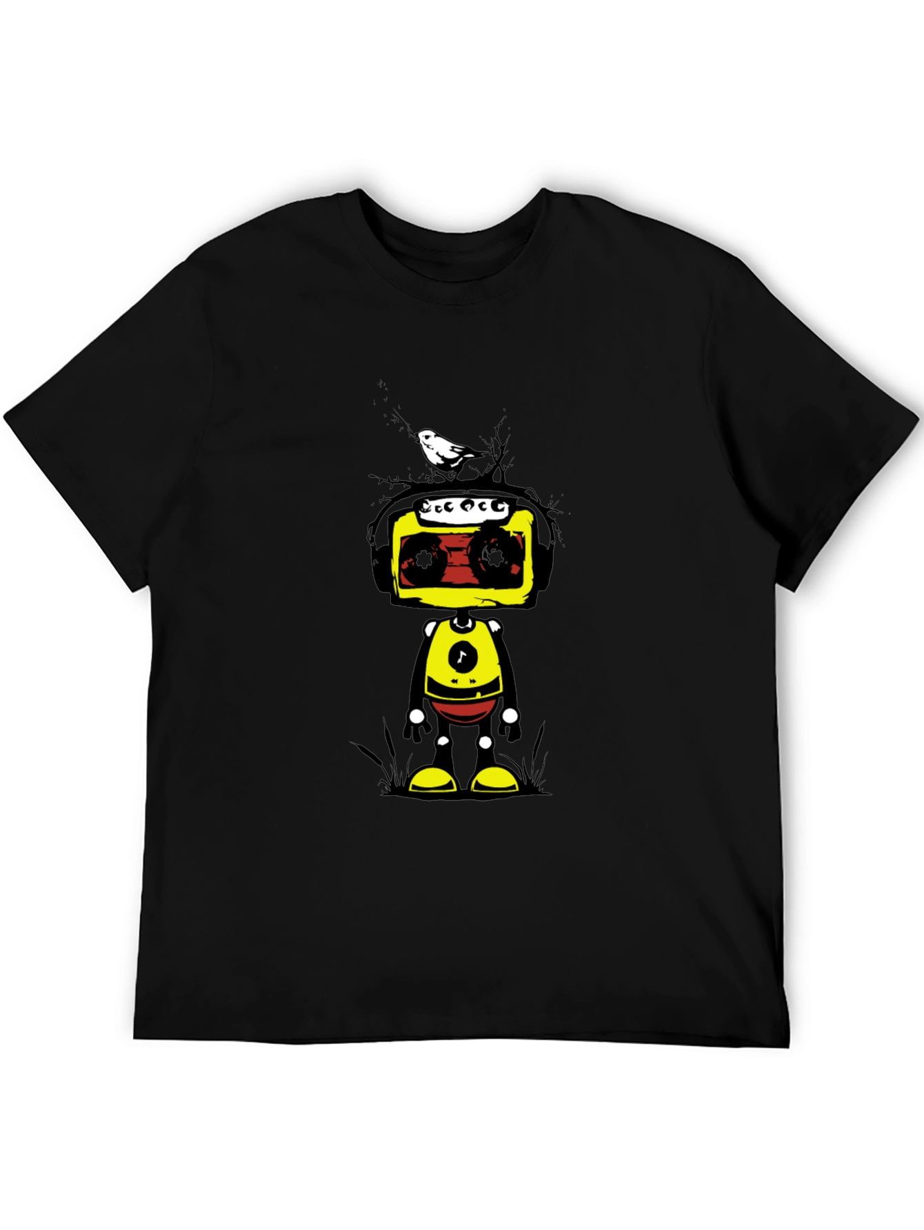 Black Retro Robot Graphic Tee - Unique Design view 5