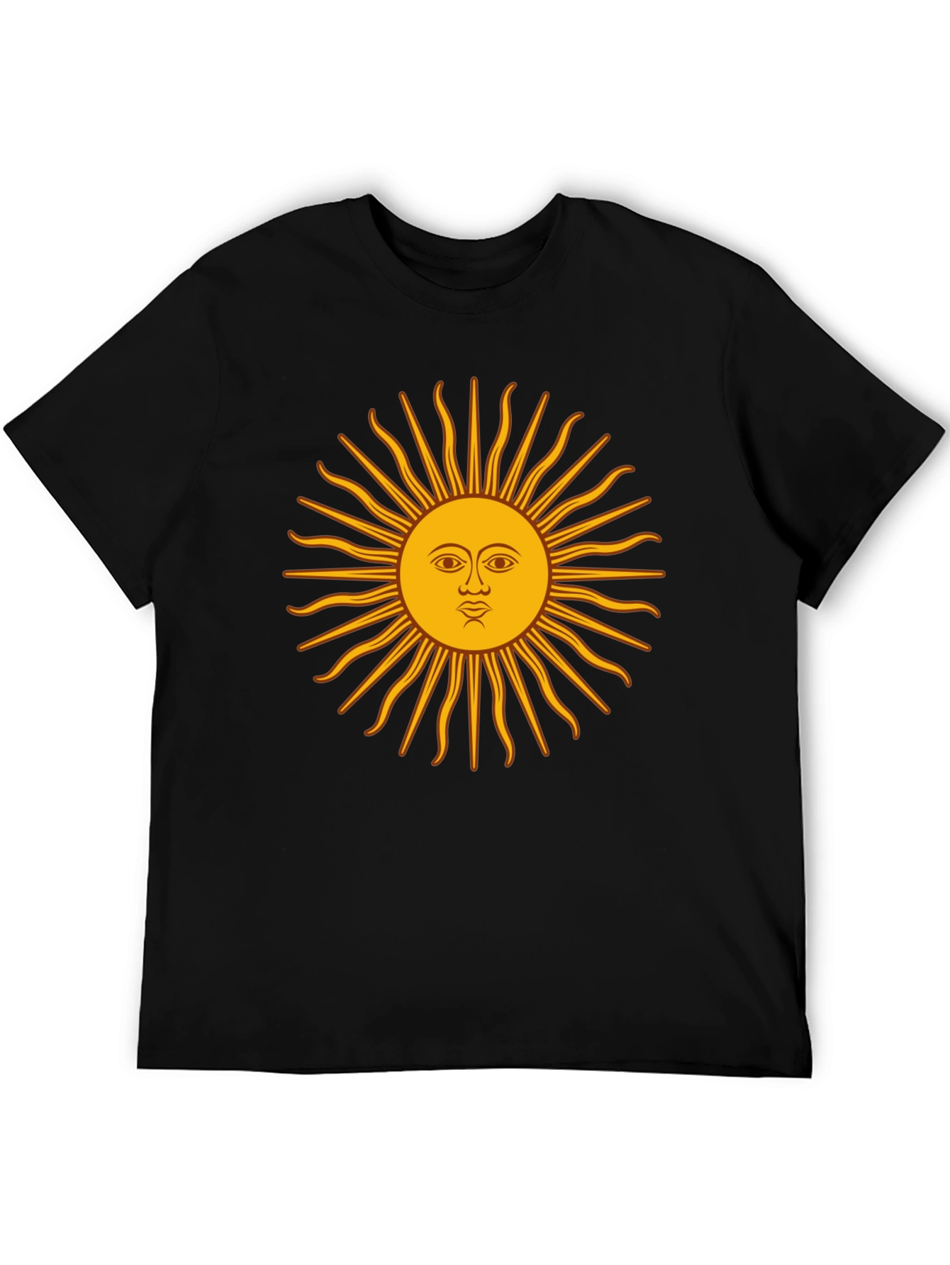 Black Graphic Sun T-Shirt - Casual Black Tee view 5