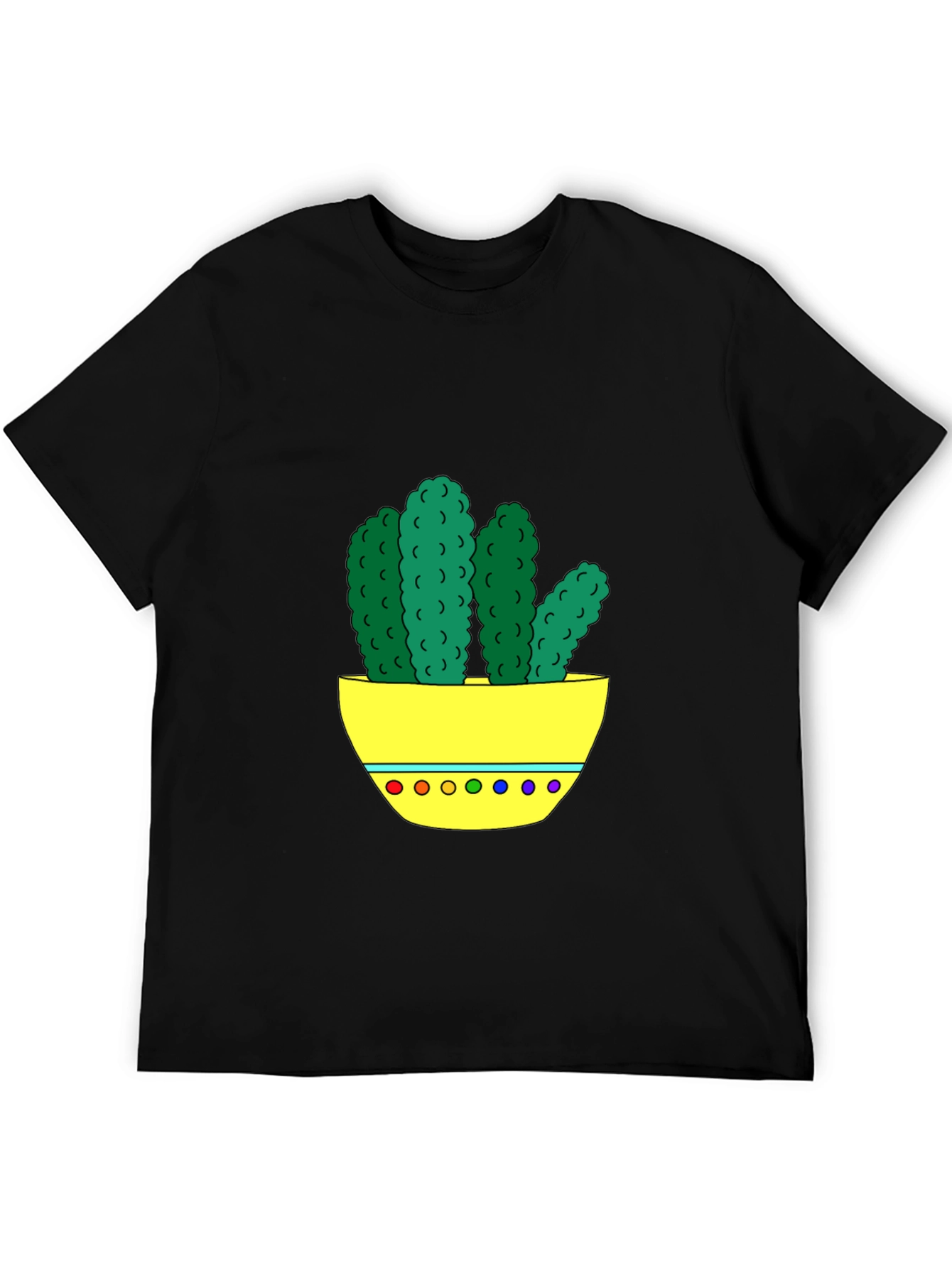 Black Cactus Graphic Tee - Unique Colorful Design view 5
